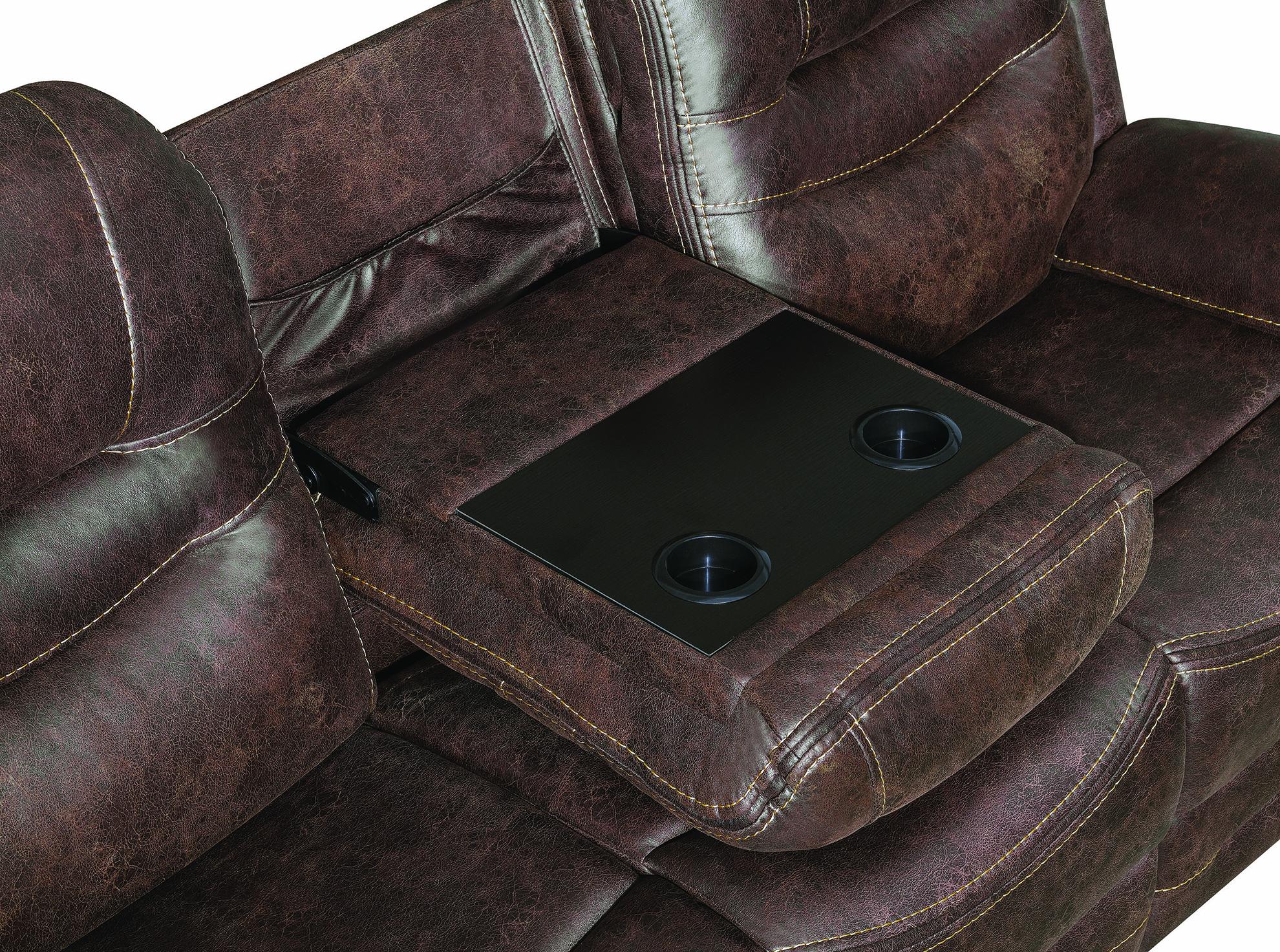 

                    
Buy Modern Chocolate Faux Suede Power Reclining Sofa Coaster 603331PP Hemer
