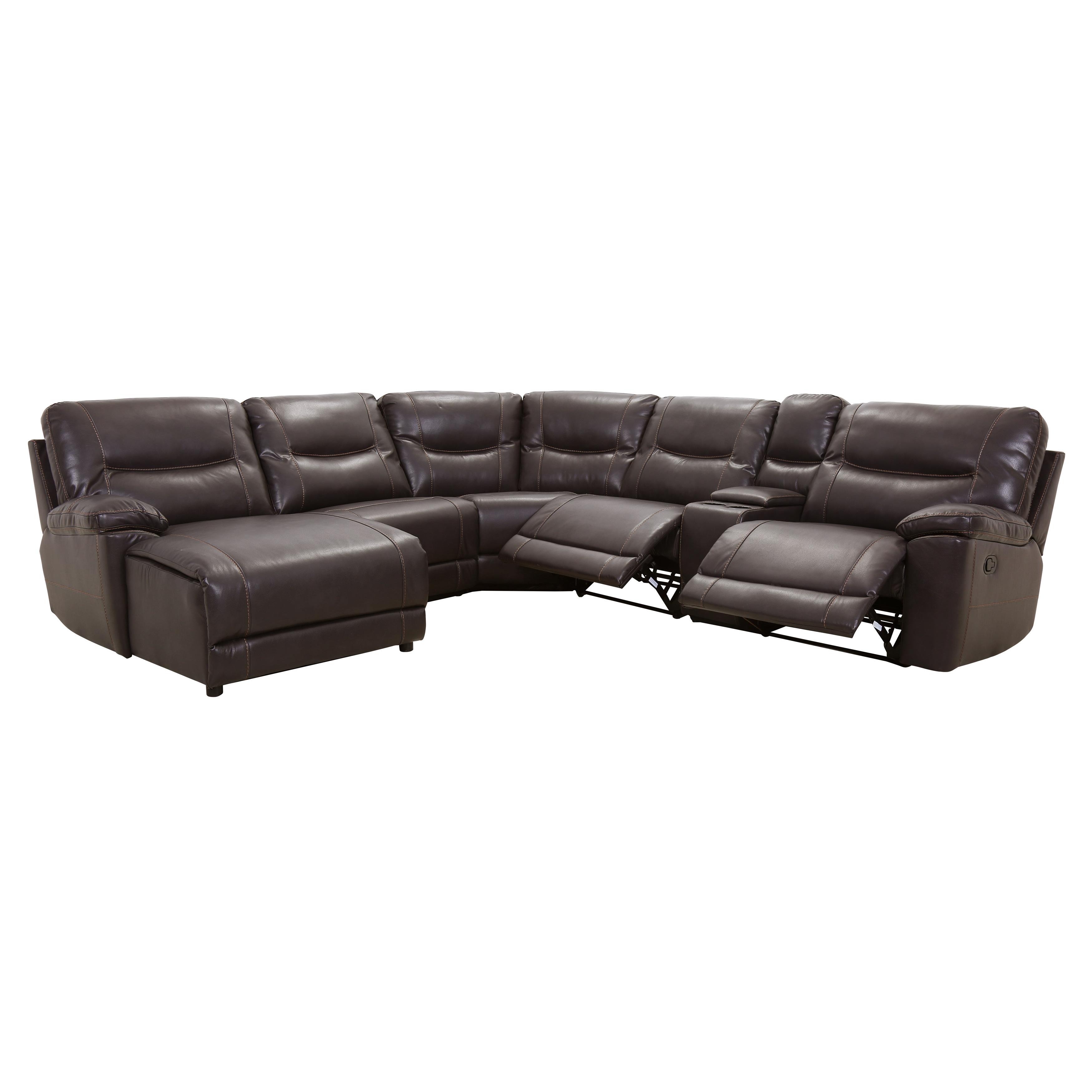 

    
Modern Brown Faux Leather 6-Piece LSF Reclining Sectional Homelegance 8490 Columbus

