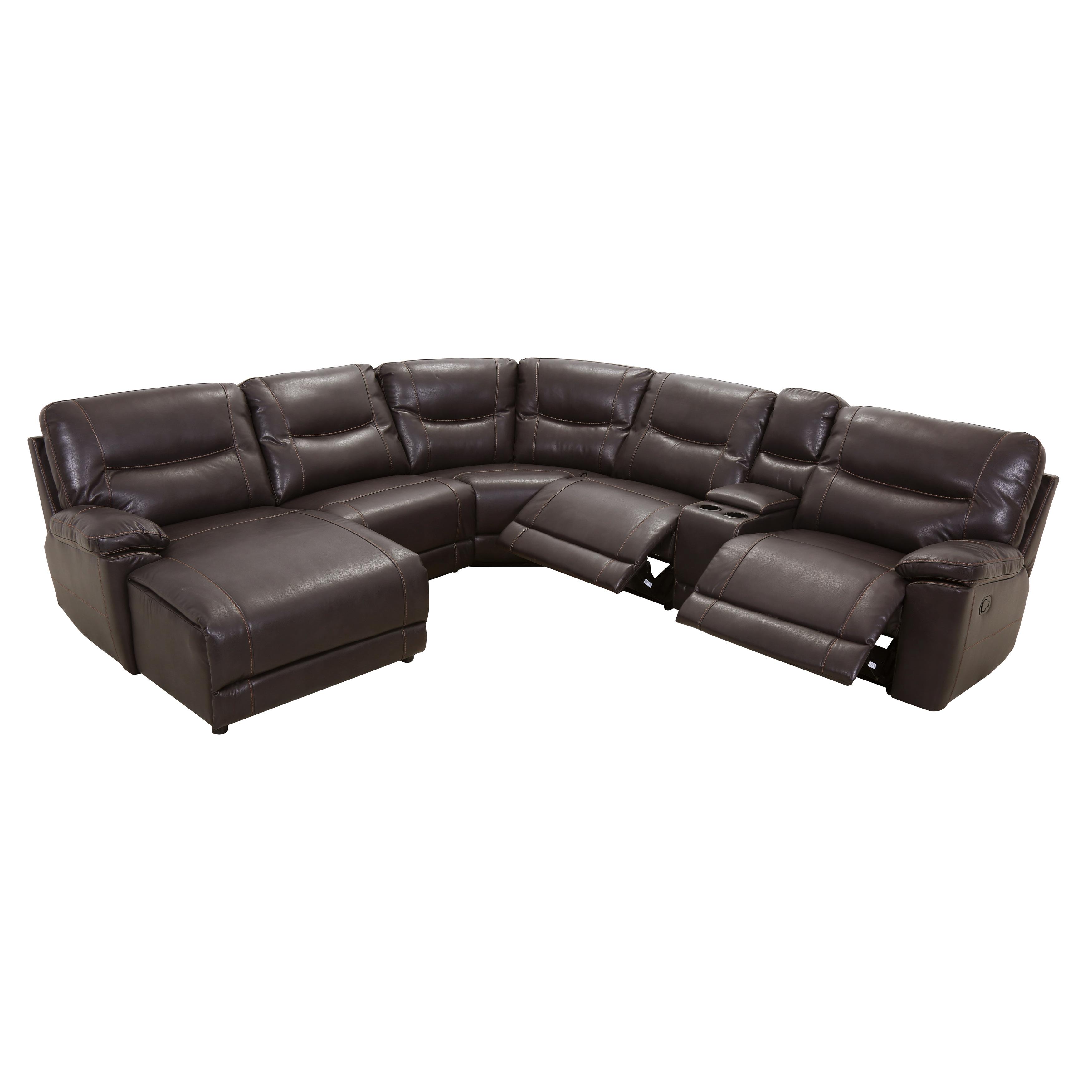 

                    
Homelegance 8490*6LCRR Columbus Reclining Sectional Brown Faux Leather Purchase 
