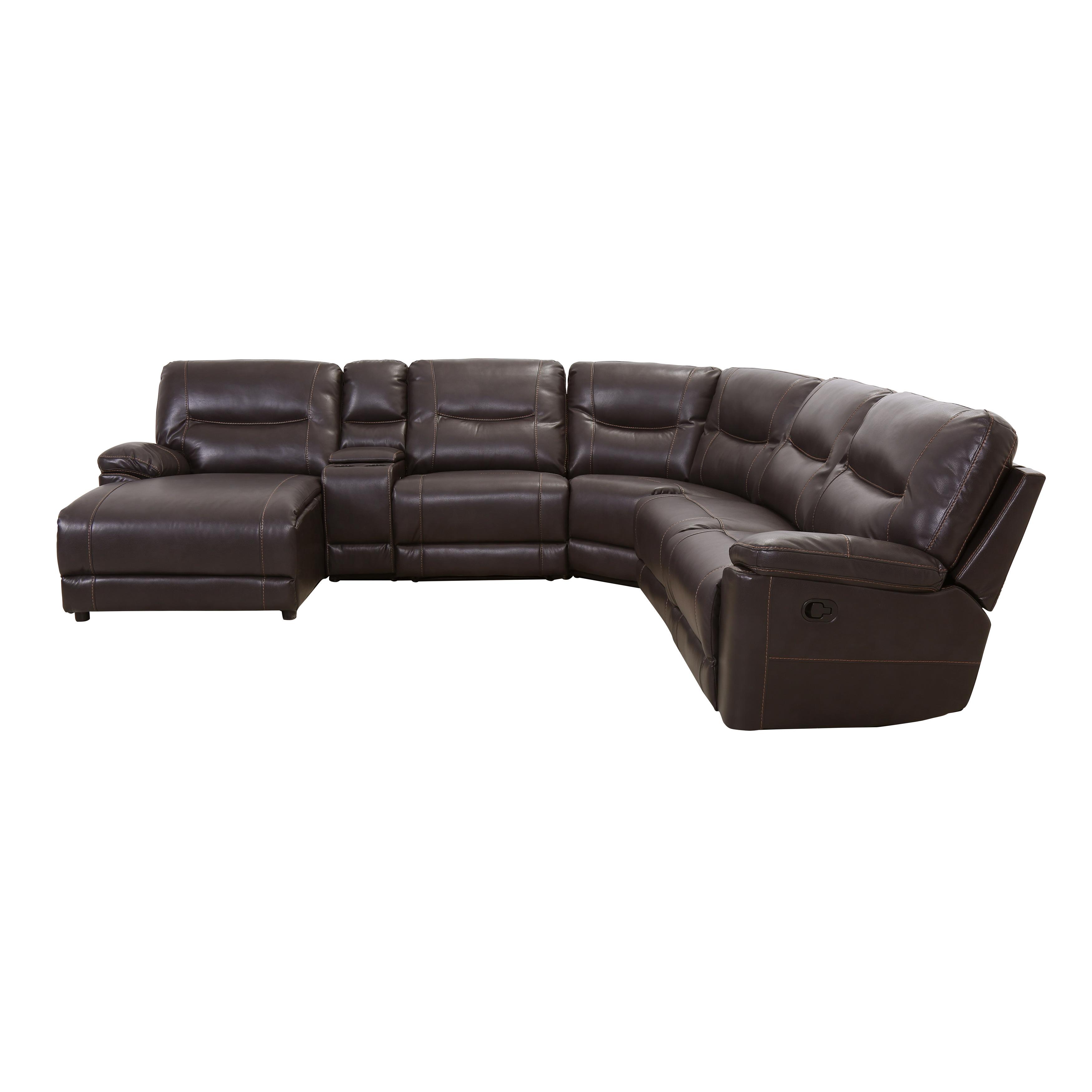 

    
8490*6LCRR Modern Brown Faux Leather 6-Piece LSF Reclining Sectional Homelegance 8490 Columbus
