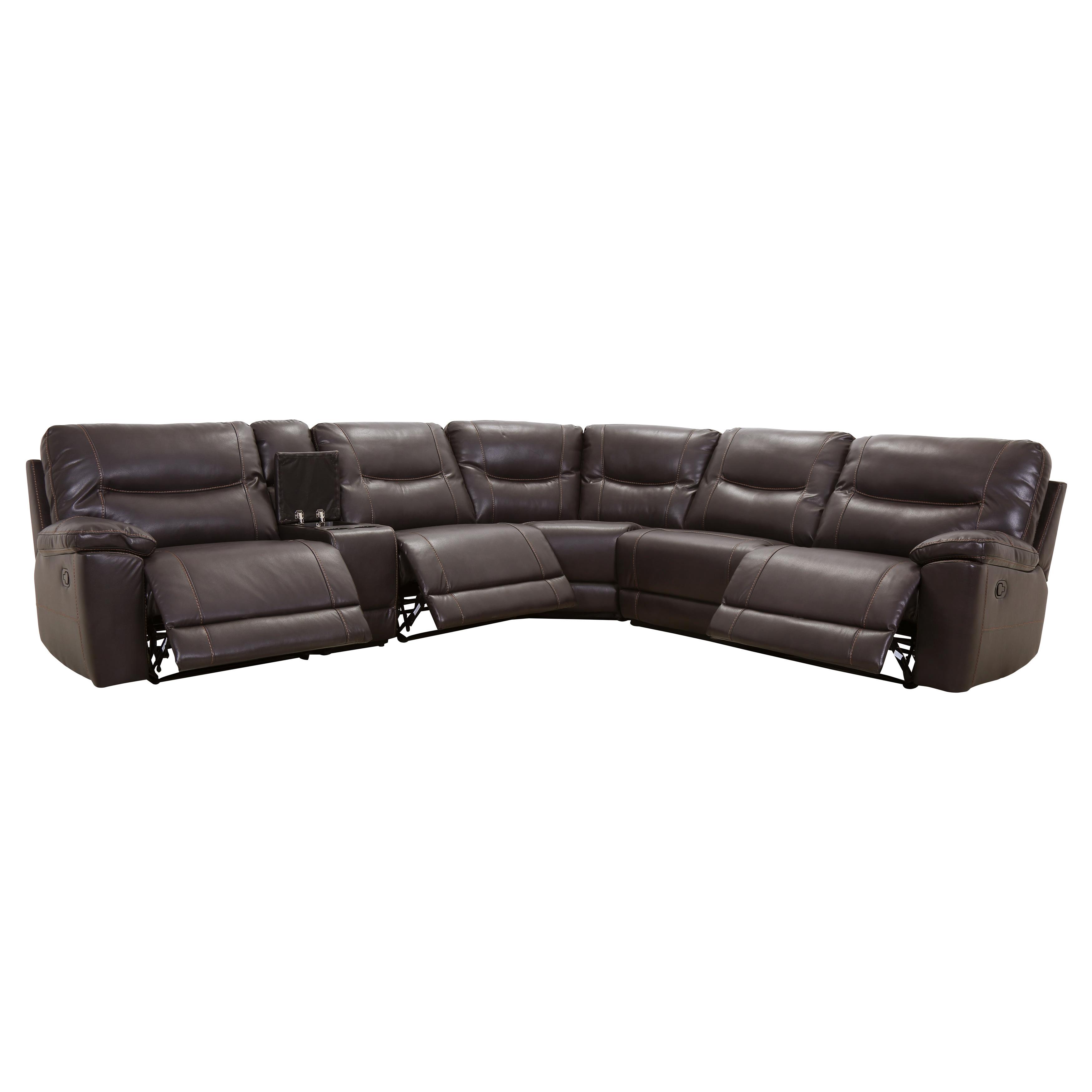 

    
Modern Brown Faux Leather 6-Piece Reclining Sectional Homelegance 8490 Columbus
