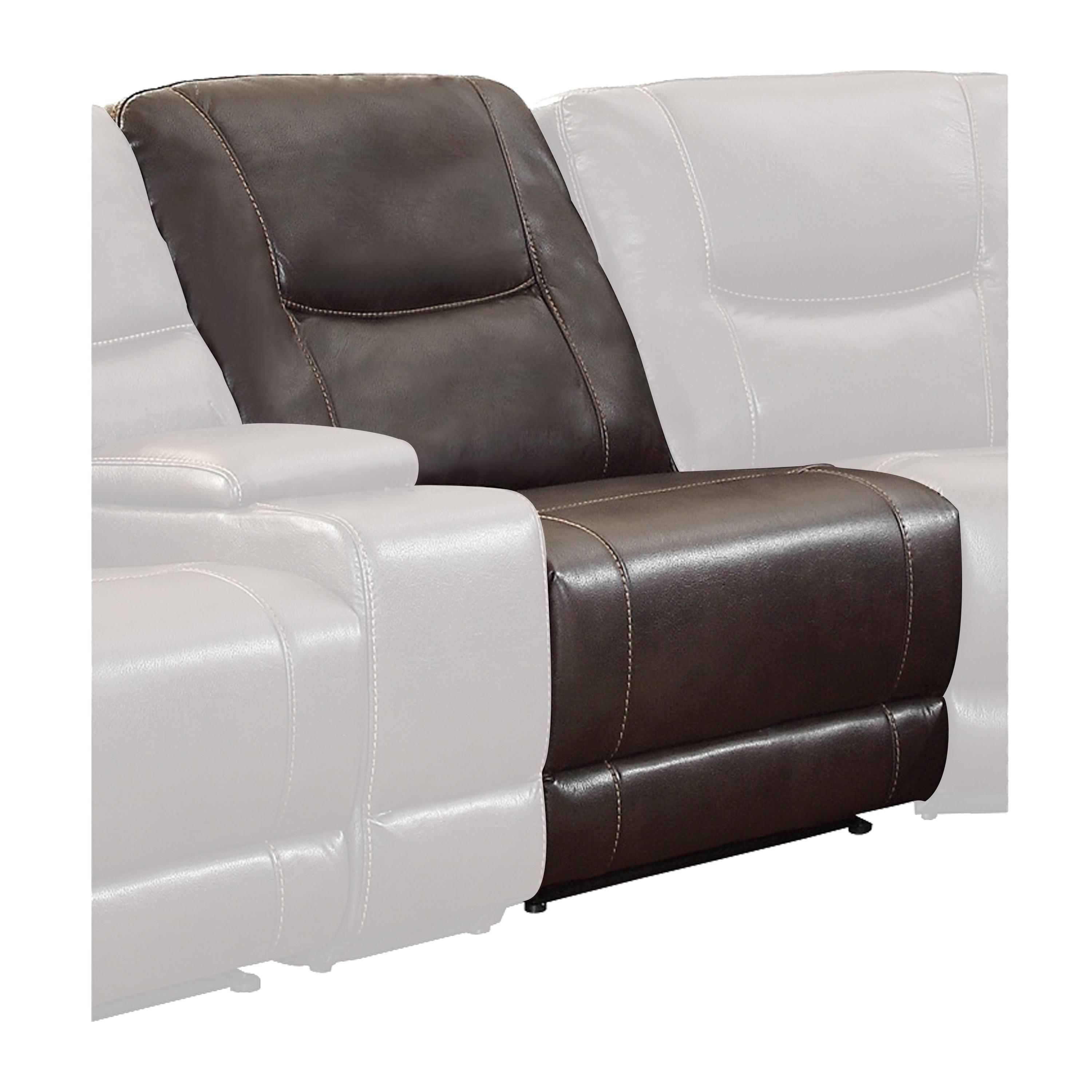 Modern Armless Chair 8490-AC Columbus 8490-AC in Brown Faux Leather
