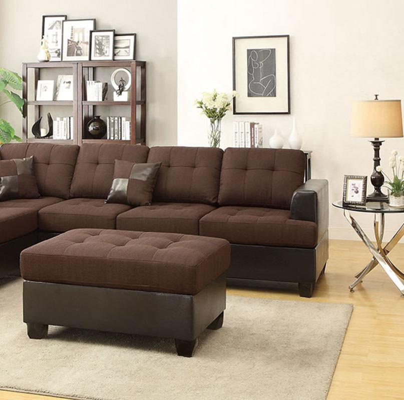 

    
Poundex Furniture F7602 Sectional Sofa Set Brown F7602
