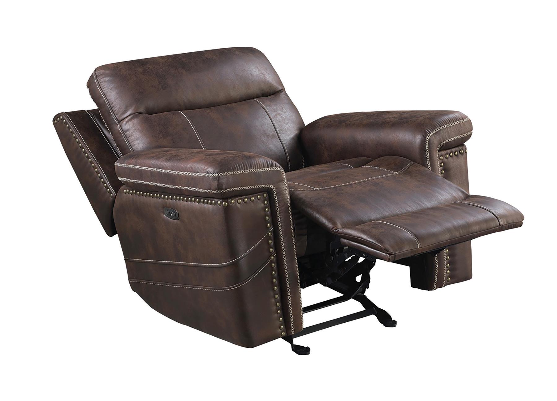 

                    
Coaster 603513PP Wixom Power recliner Brown Faux Suede Purchase 
