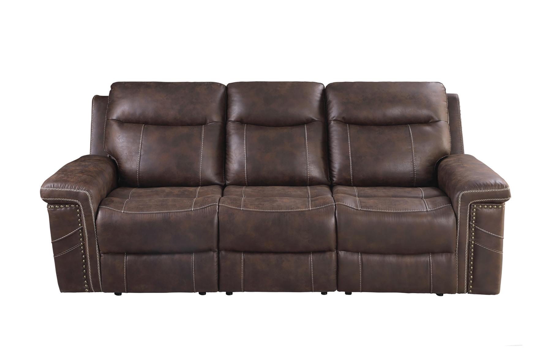 

    
Modern Brown Faux Suede Power Reclining Sofa Coaster 603511PP Wixom
