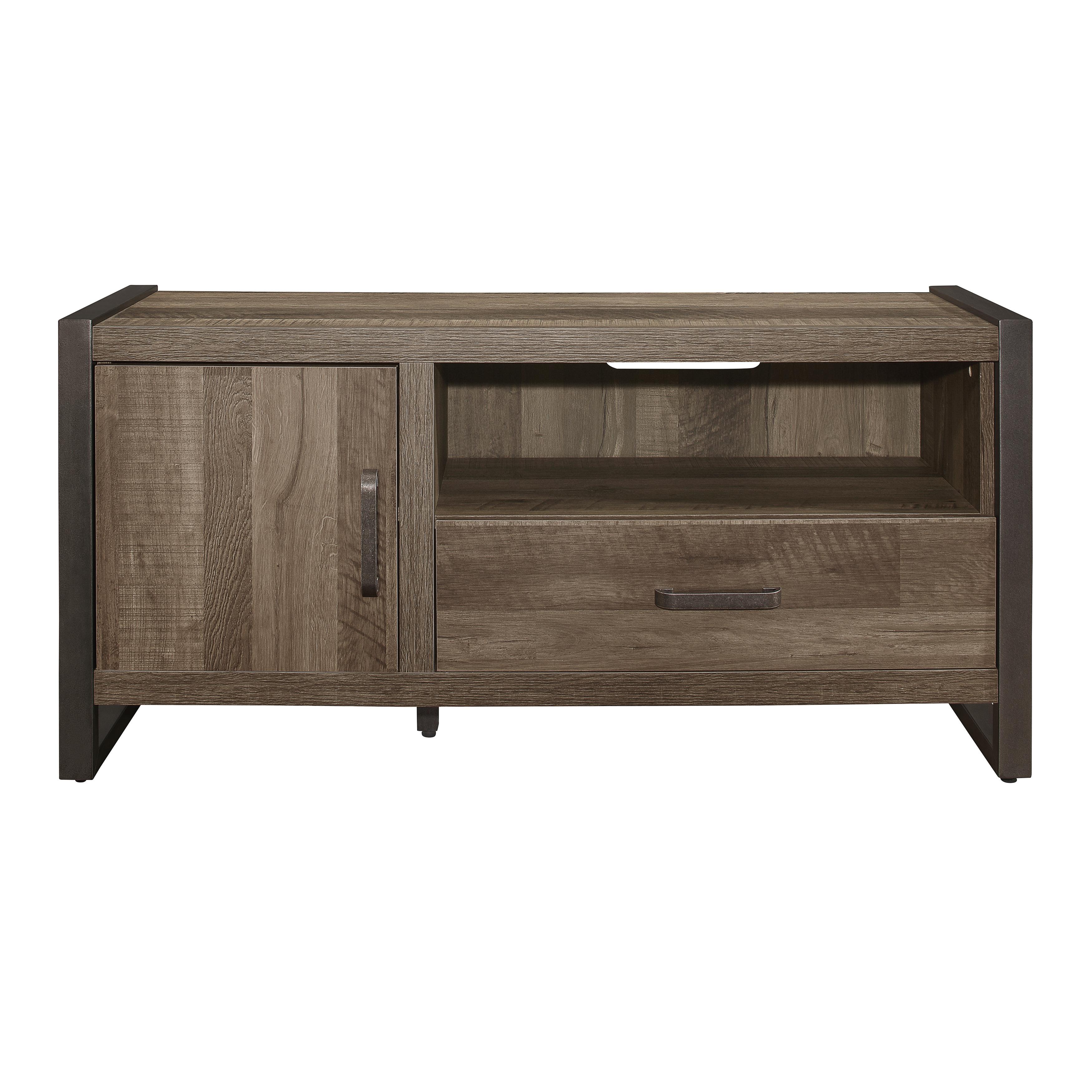 Modern TV Stand 36060NM-51T Dogue 36060NM-51T in Gunmetal, Brown 