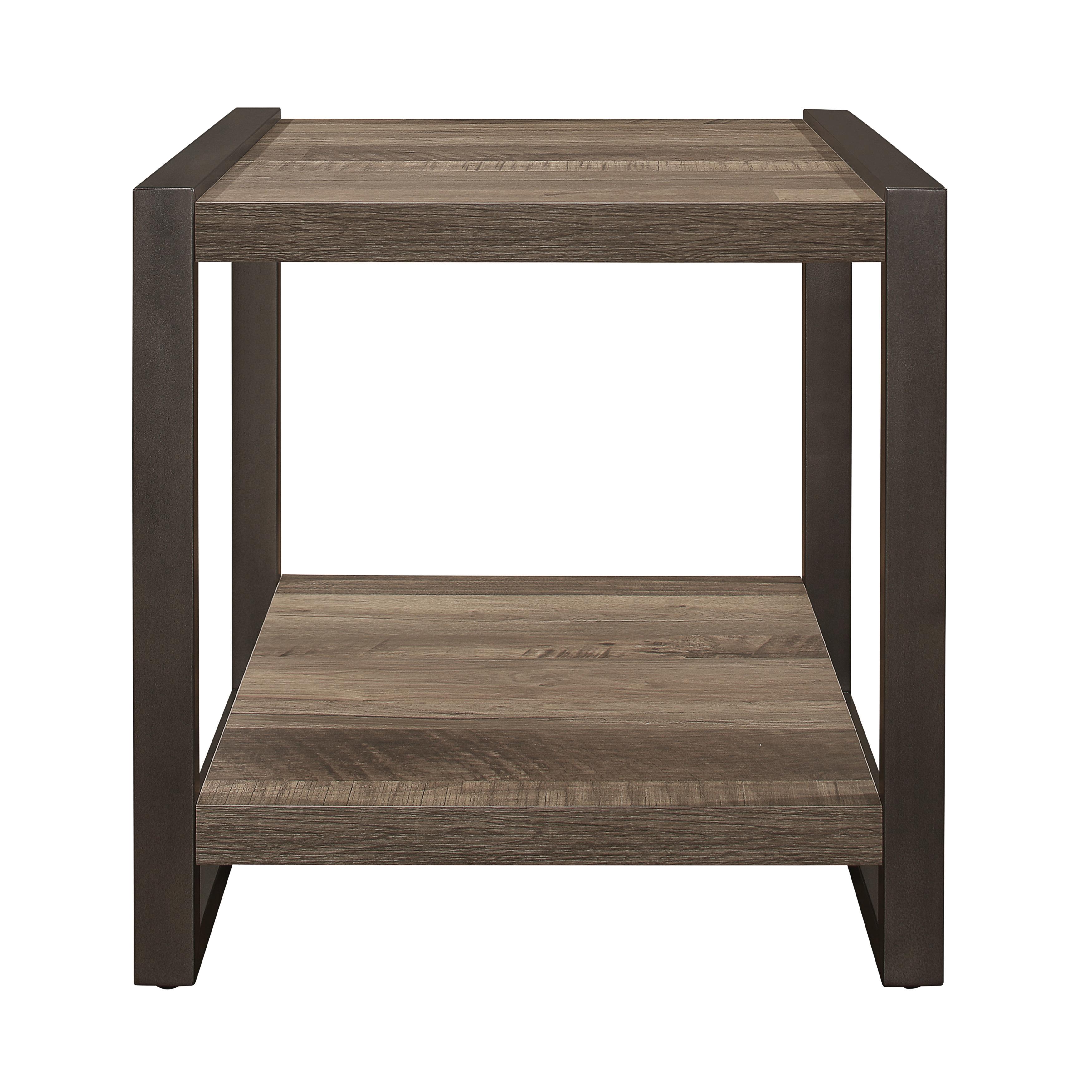 Modern End Table 3606NM-04 Dogue 3606NM-04 in Gunmetal, Brown 
