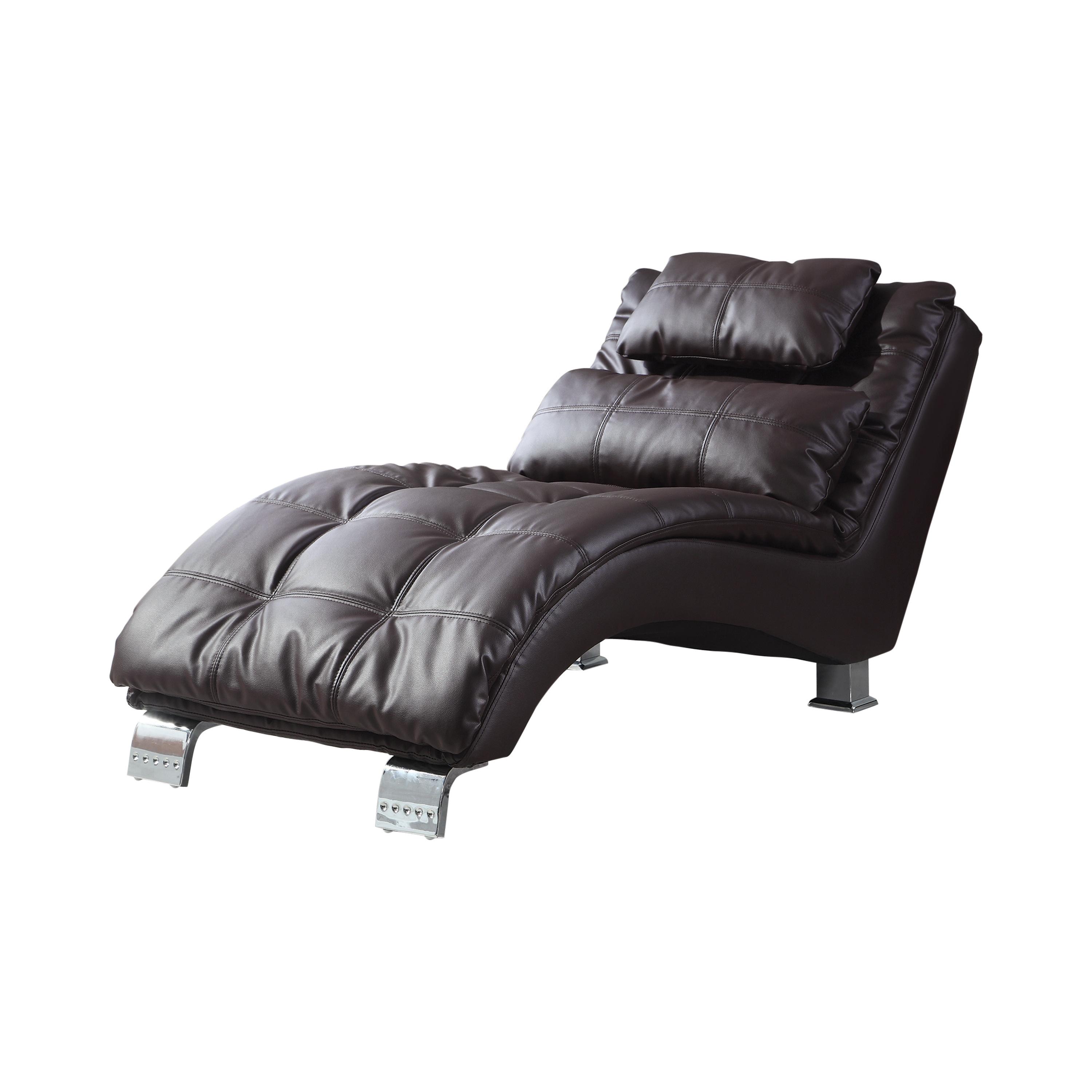 Modern Chaise 550076 Dilleston 550076 in Brown Leatherette