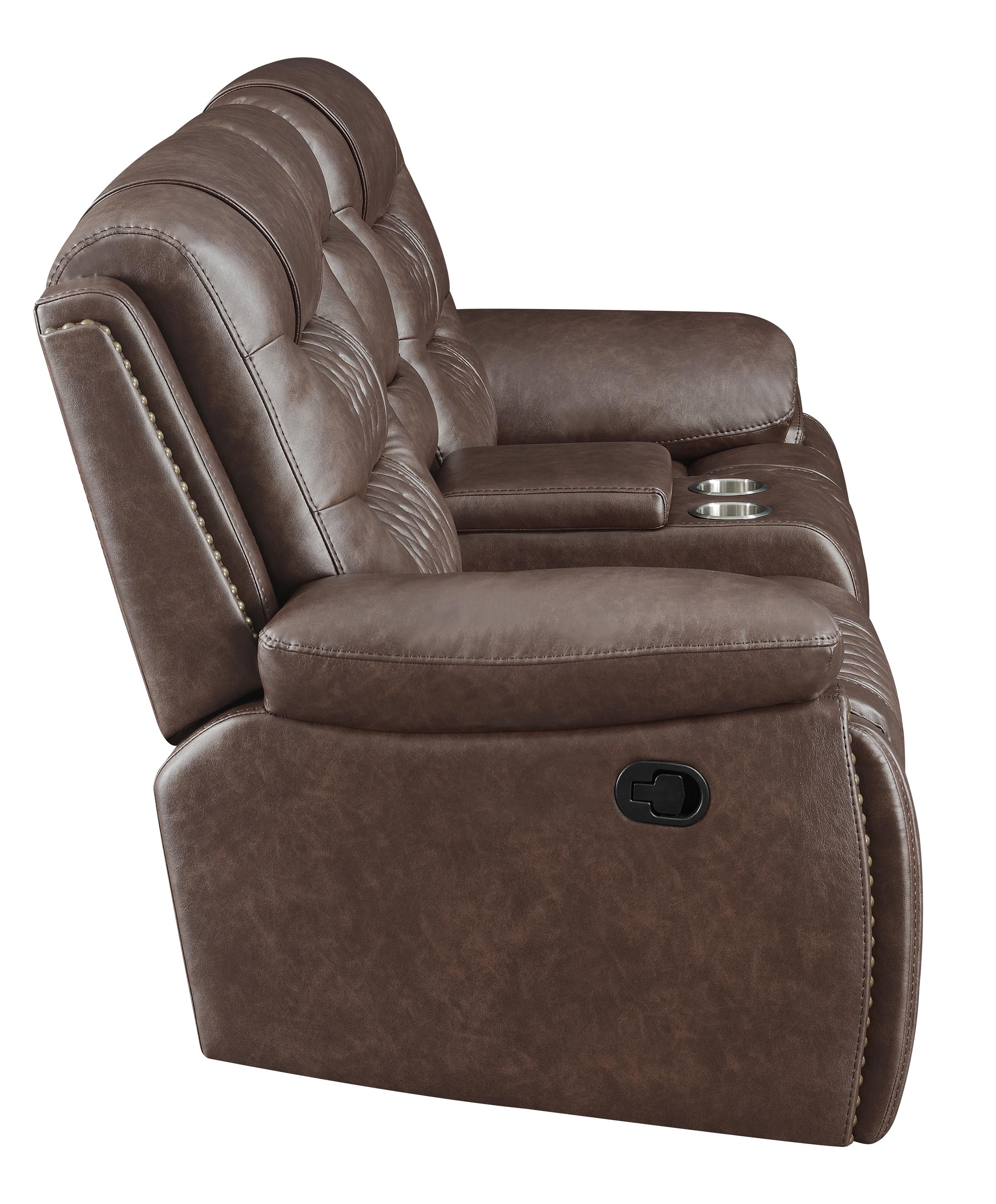 

    
Modern Brown Leatherette Motion Sofa Set 3pcs Coaster 610201-S3 Flamenco
