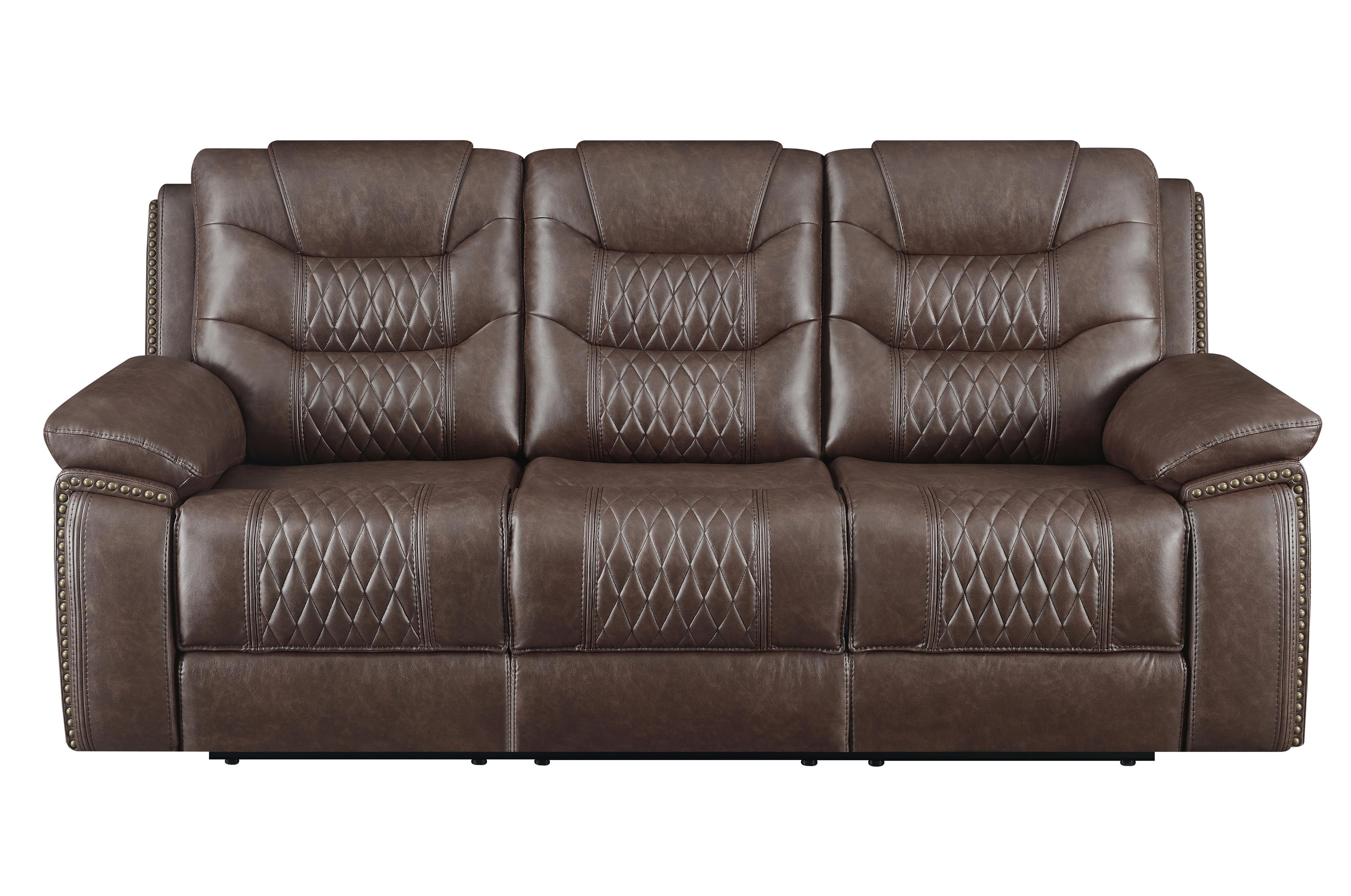Modern Power sofa 610201P Flamenco 610201P in Brown Leatherette