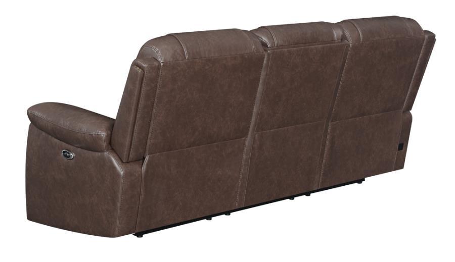 

    
610201P-S2 Modern Brown Leatherette Power Sofa Set 2pcs Coaster 610201P-S2 Flamenco
