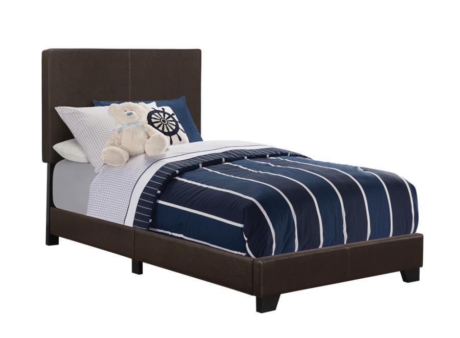 

    
Modern Brown Leatherette Twin Bed Coaster 300762T Dorian
