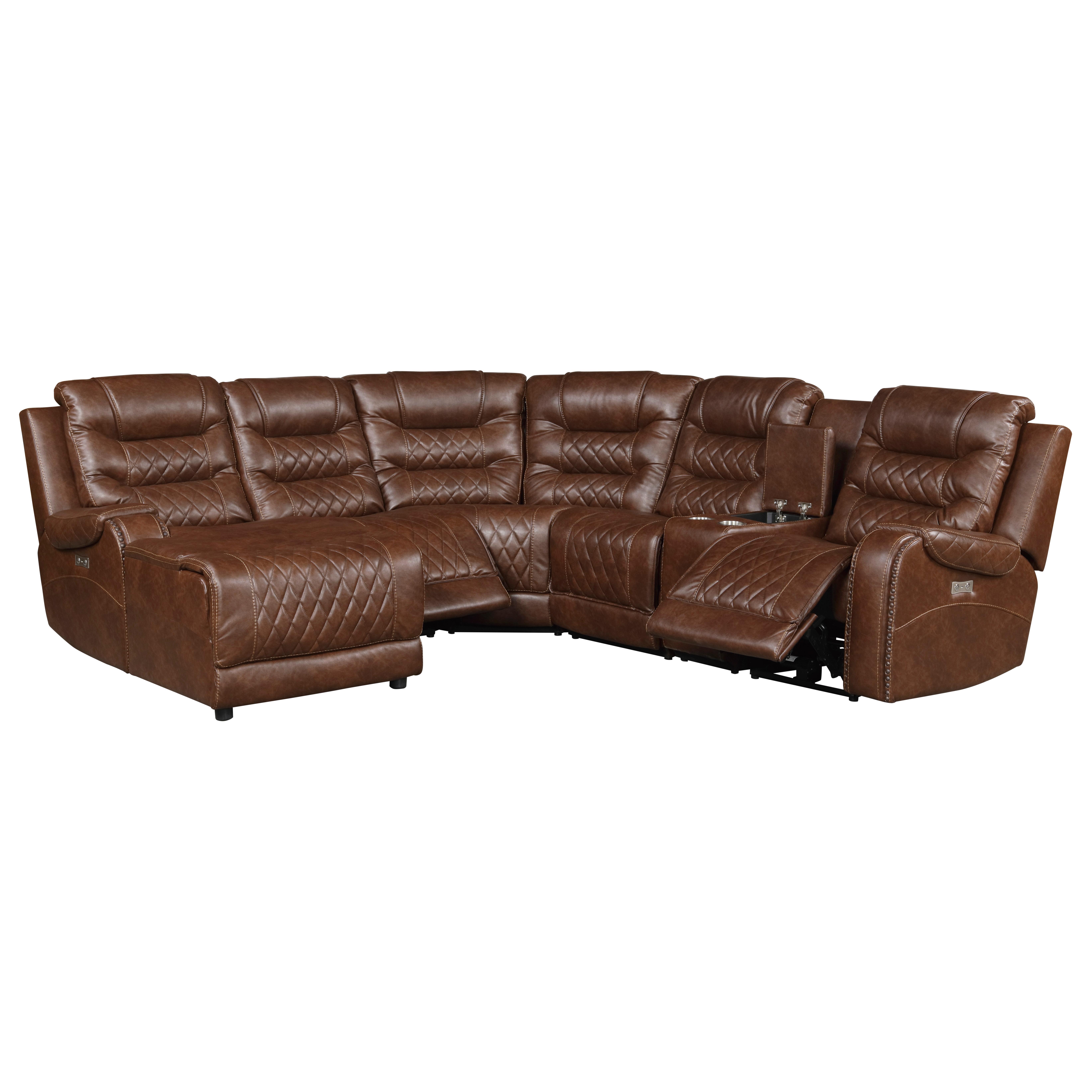 

                    
Homelegance 9405BR*6LCRR Putnam Power Reclining Sectional Brown Microfiber Purchase 
