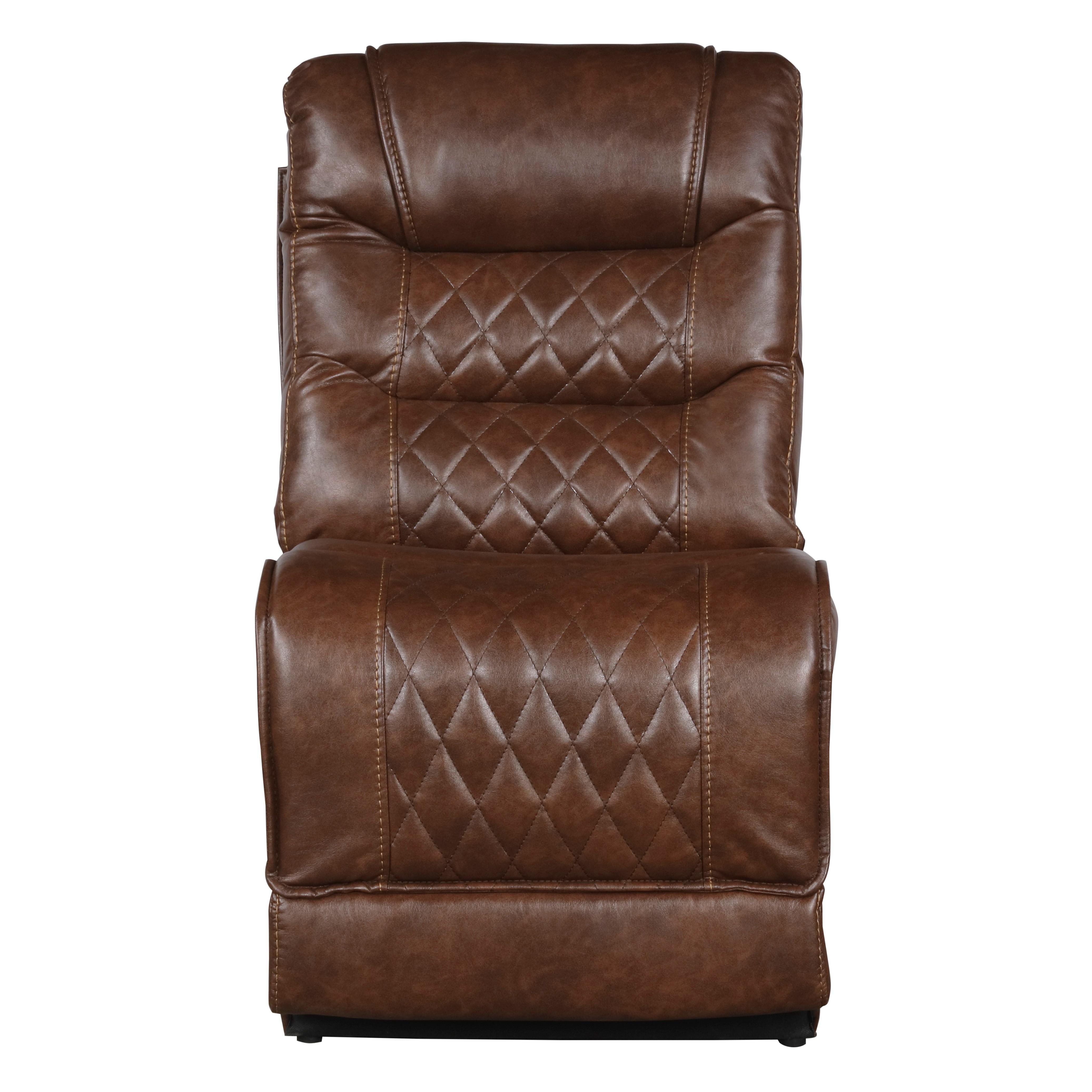Modern Armless Chair 9405BR-AC Putnam 9405BR-AC in Brown Microfiber