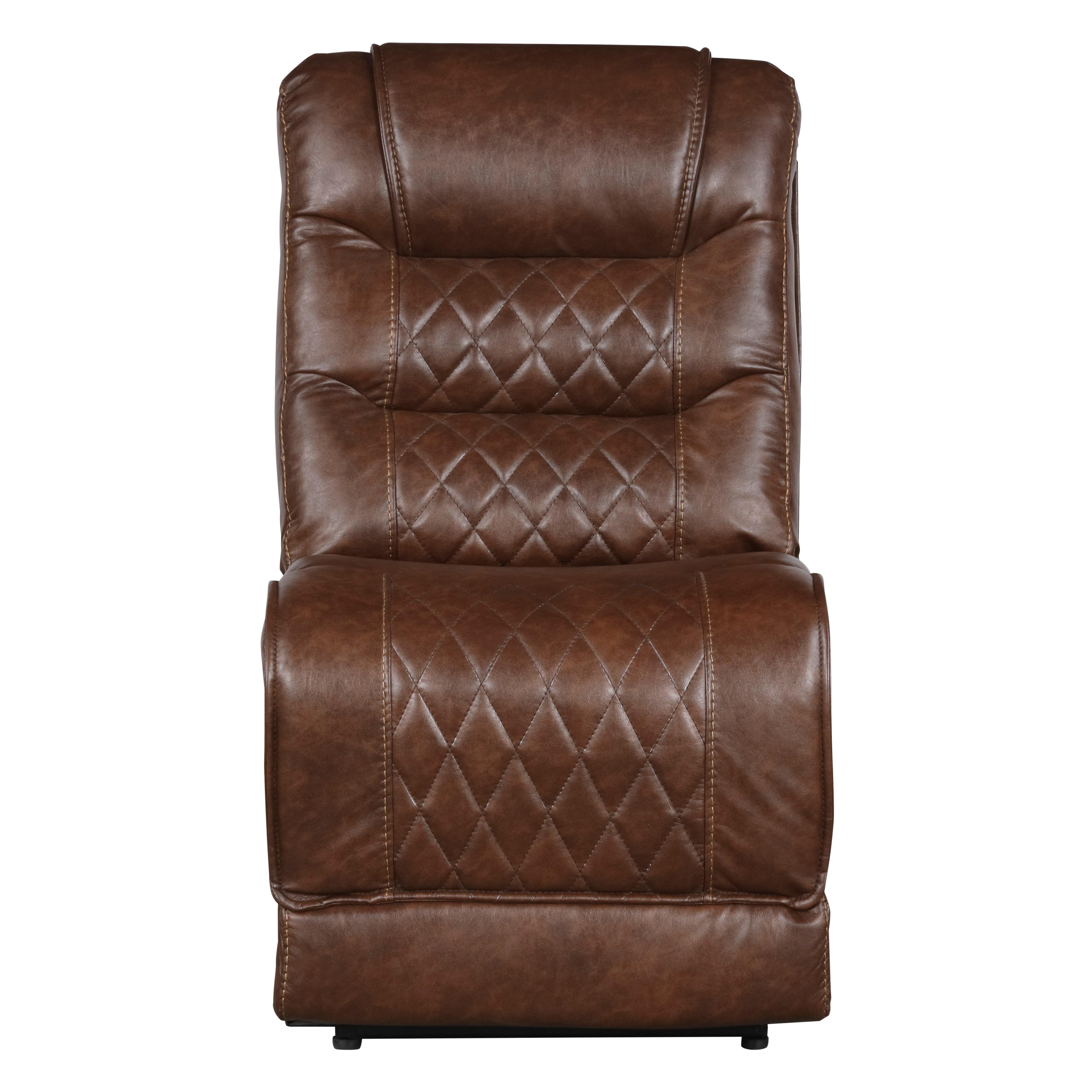 Modern Power Armless Reclining Chair 9405BR-ARPW Putnam 9405BR-ARPW in Brown Microfiber