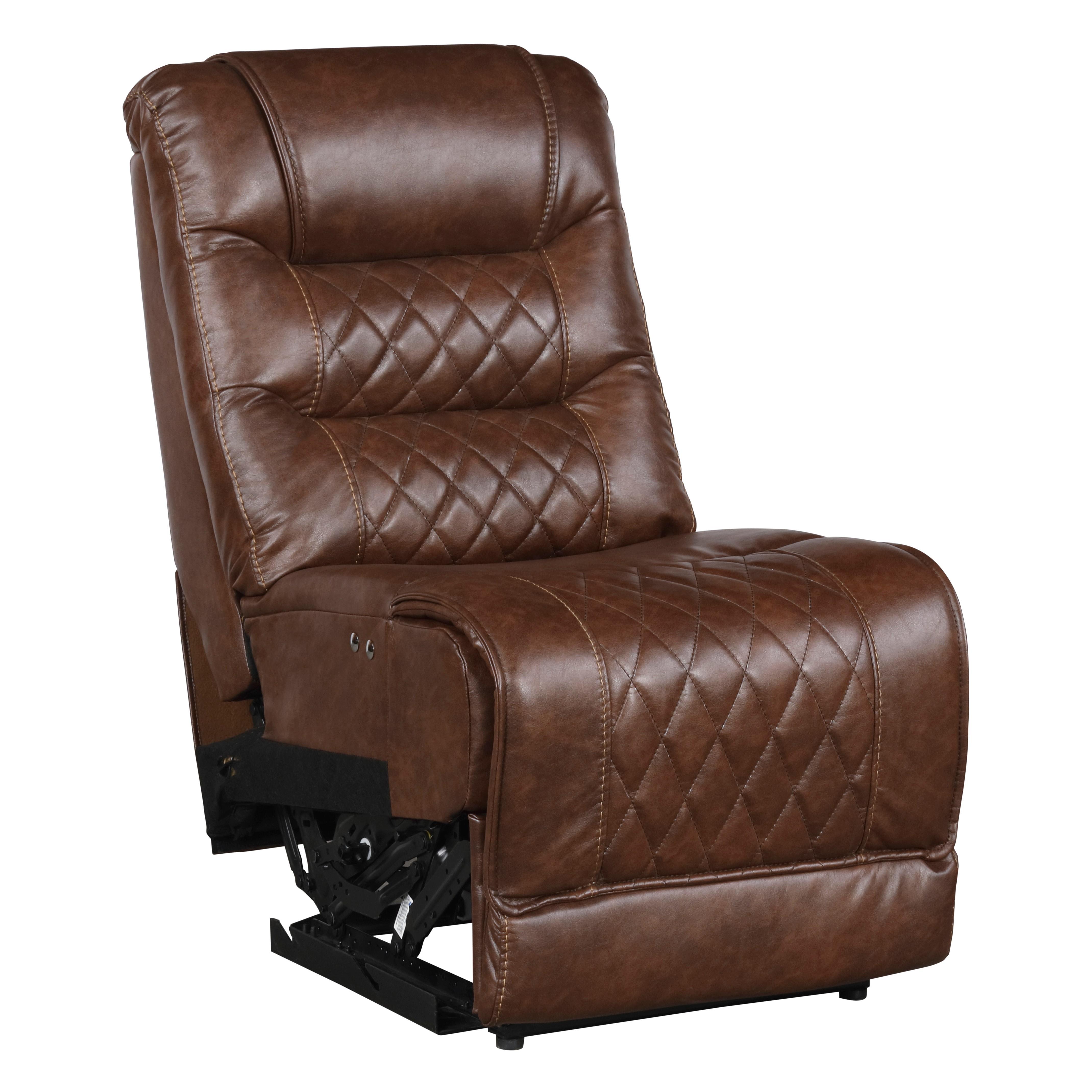 

    
Modern Brown Microfiber Power Armless Reclining Chair Homelegance 9405BR-ARPW Putnam
