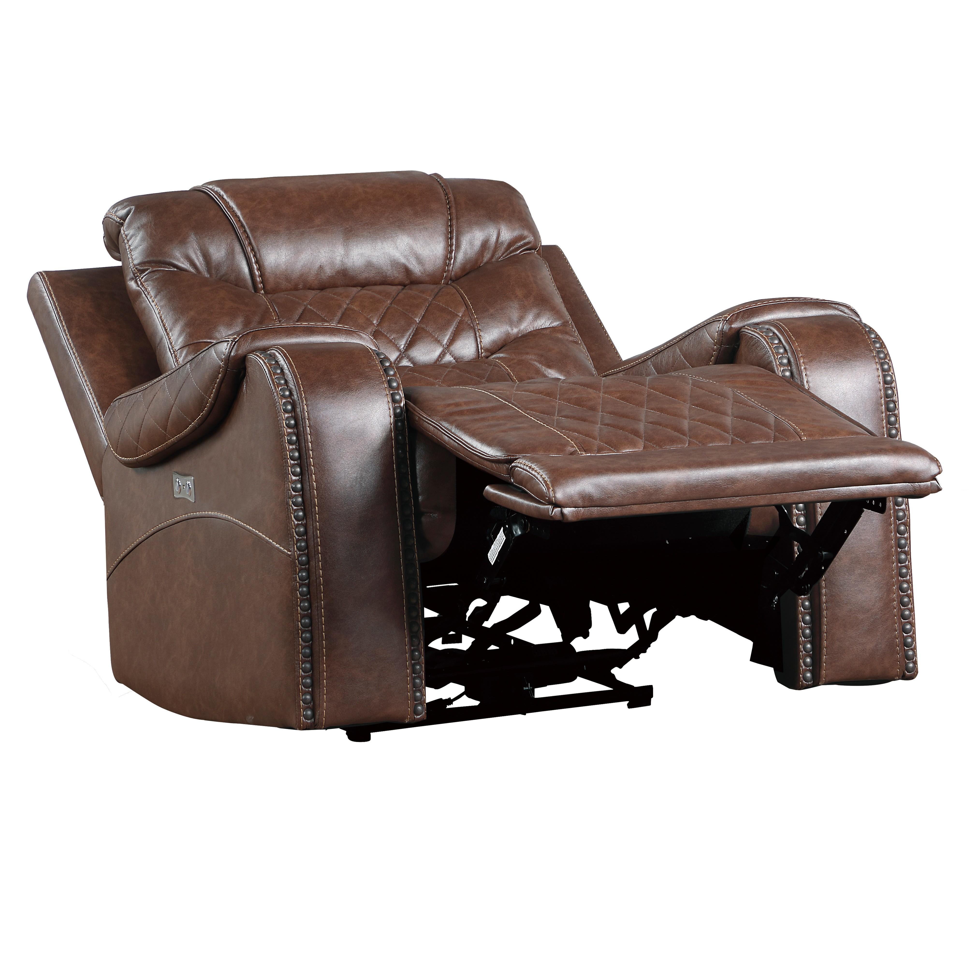 

    
Homelegance 9405BR-1PW Putnam Power Reclining Chair Brown 9405BR-1PW
