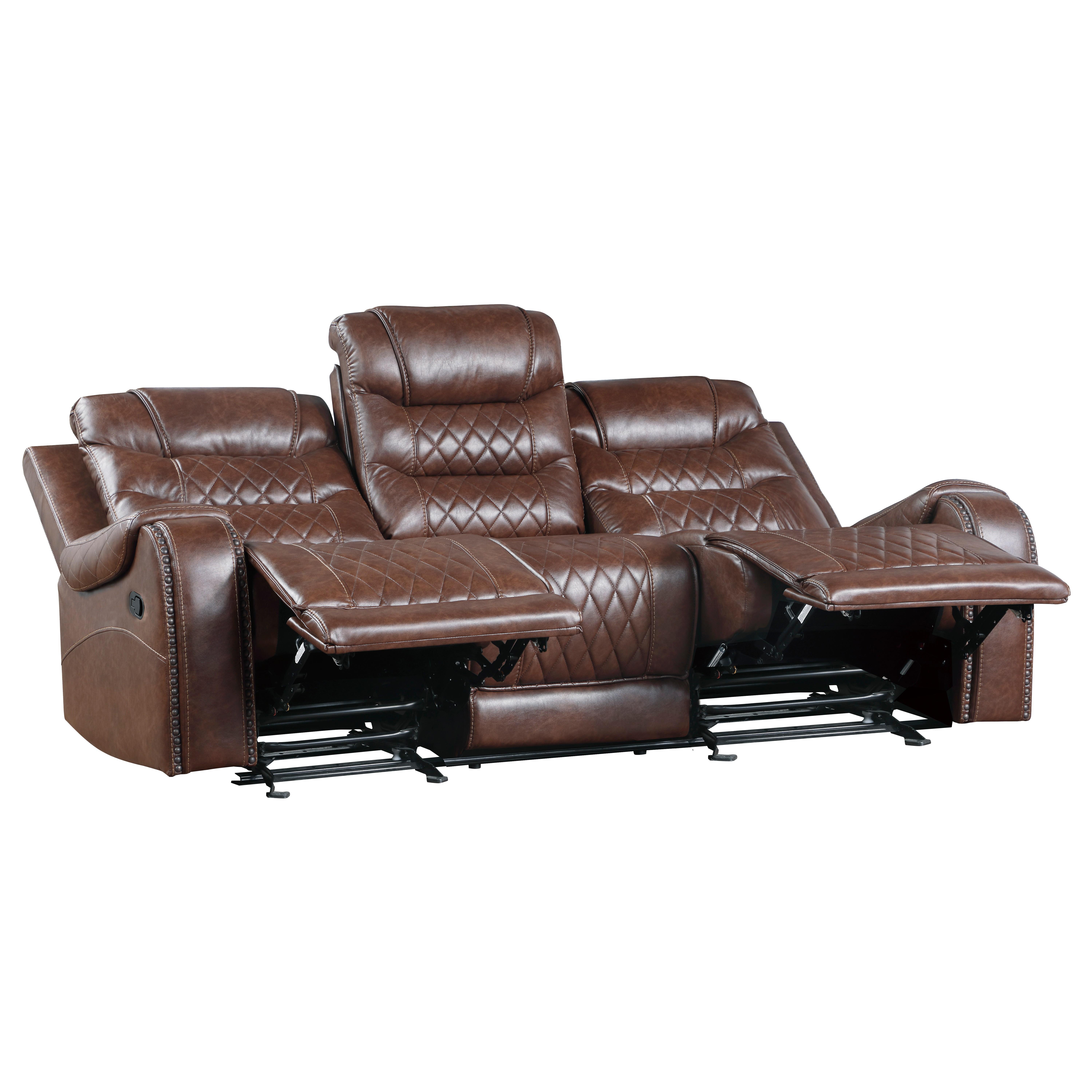 

                    
Homelegance 9405BR-2PC Putnam Reclining Sofa Set Brown Microfiber Purchase 

