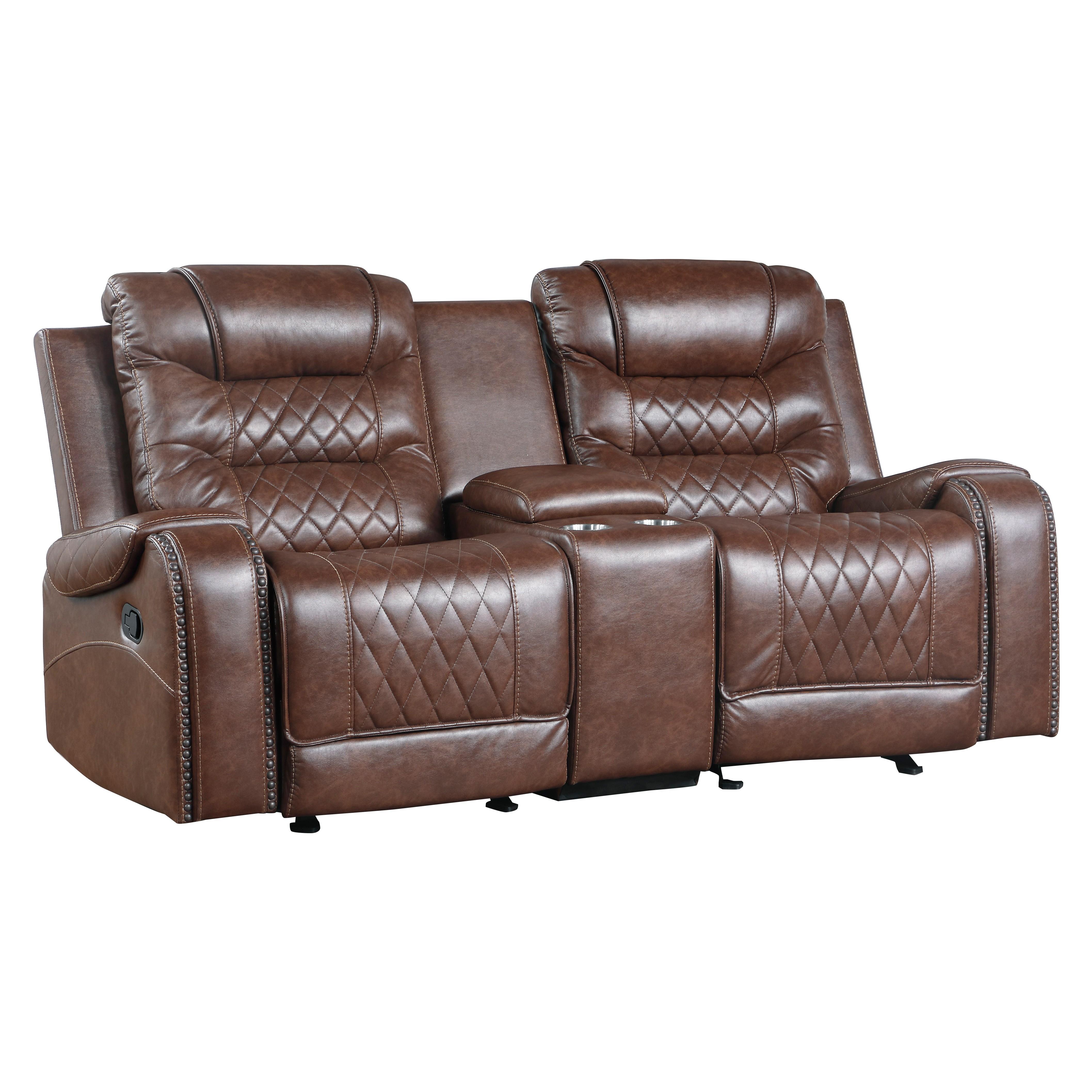 

                    
Buy Modern Brown Microfiber Reclining Sofa Set 2pcs Homelegance 9405BR Putnam
