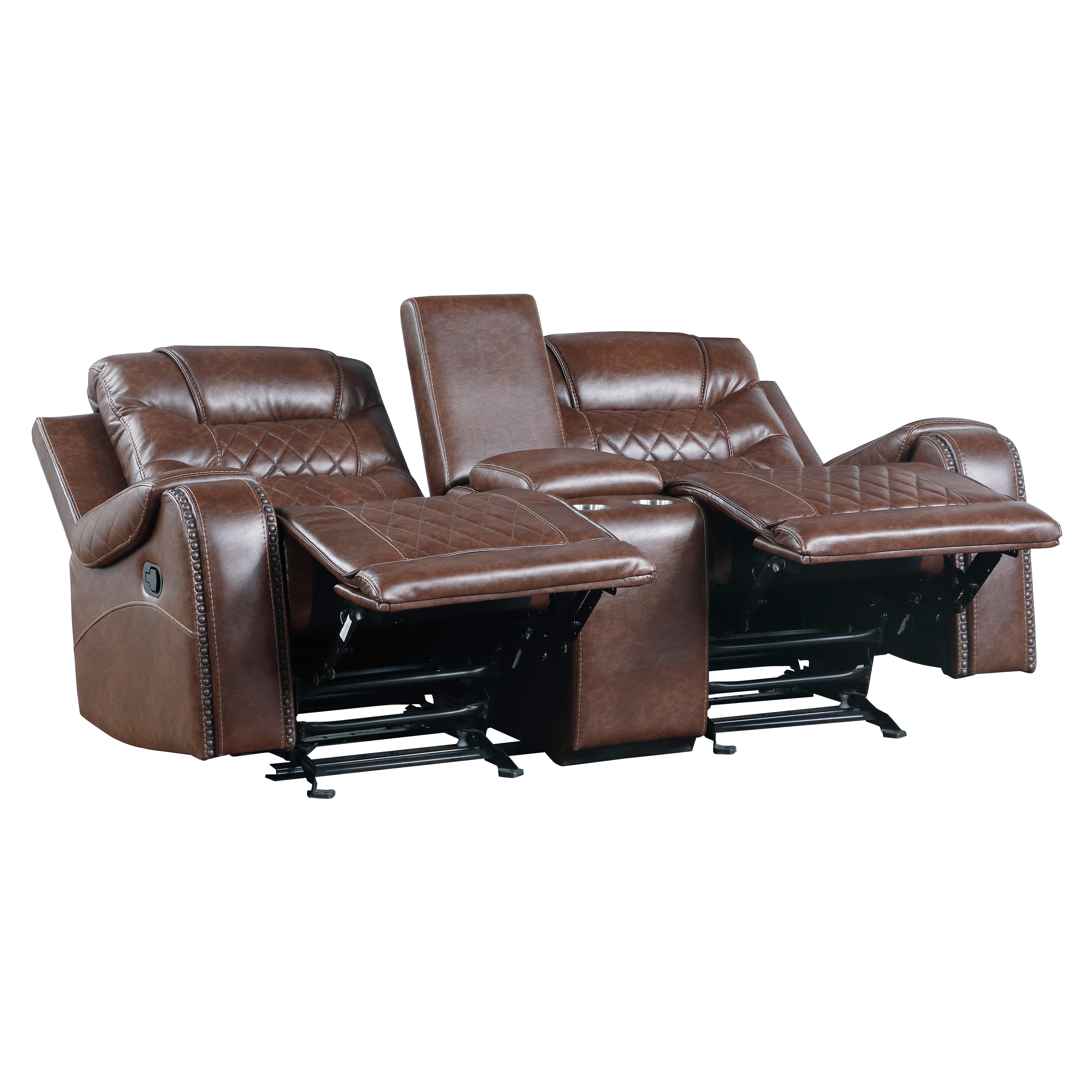 

    
 Order  Modern Brown Microfiber Reclining Sofa Set 2pcs Homelegance 9405BR Putnam
