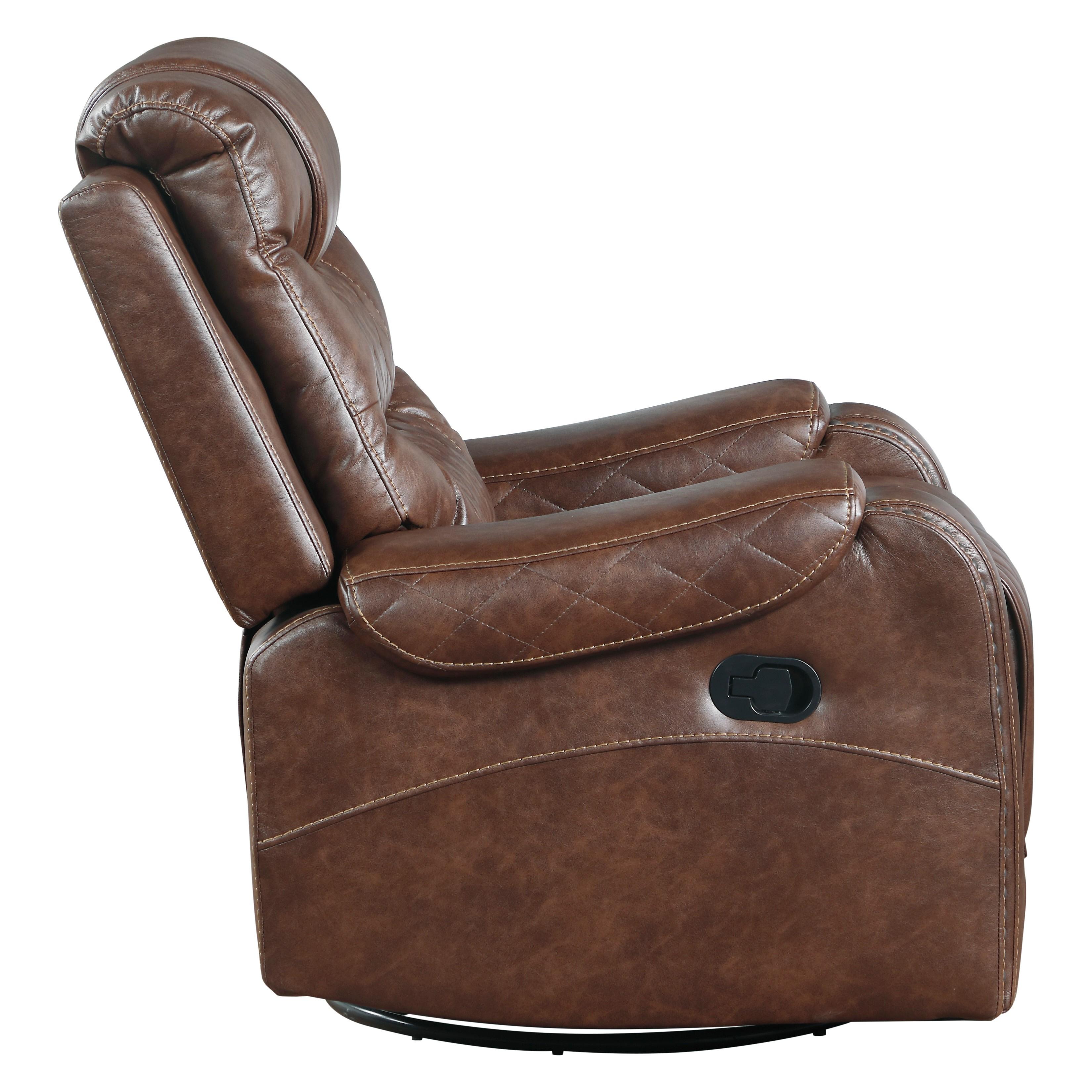 

                    
Homelegance 9405BR-1 Putnam Swivel Reclining Chair Brown Microfiber Purchase 
