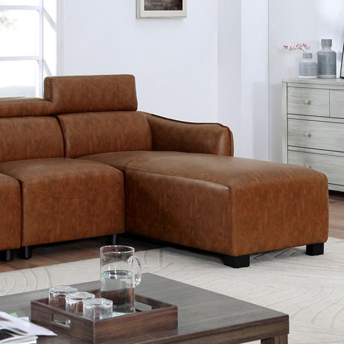 Modern Sectional Sofa Holmestrand Sectional Sofa FOA6484BR-SS FOA6484BR-SS in Brown Leatherette