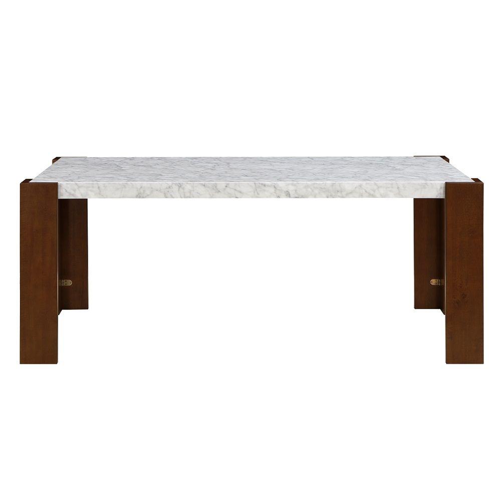 

    
Modern Brown/Stone Composite Wood Dining Table Acme Hettie DN02157-T
