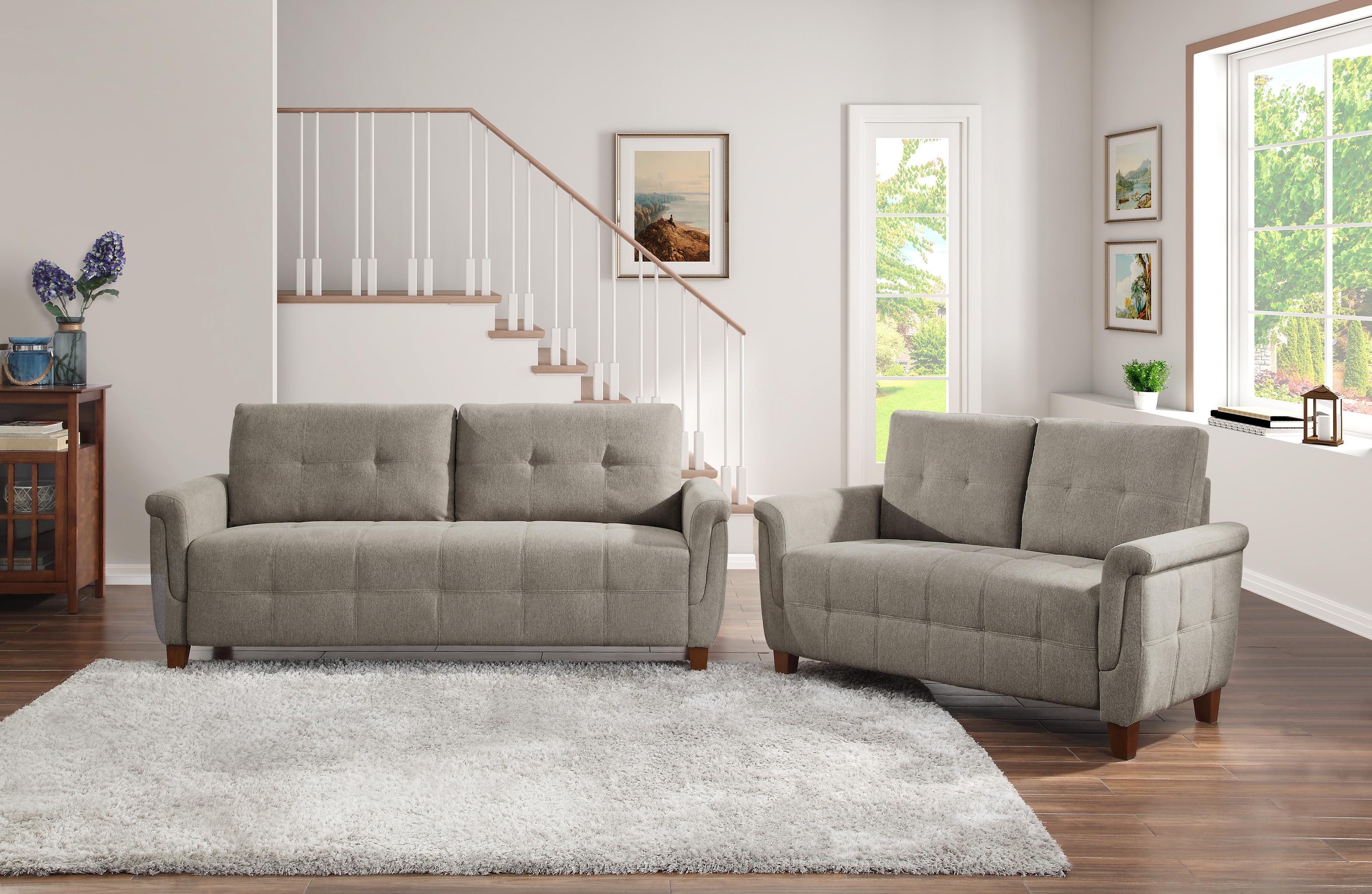 

    
Modern Brown Textured Living Room Set 2pcs Homelegance 9344BR Olcott
