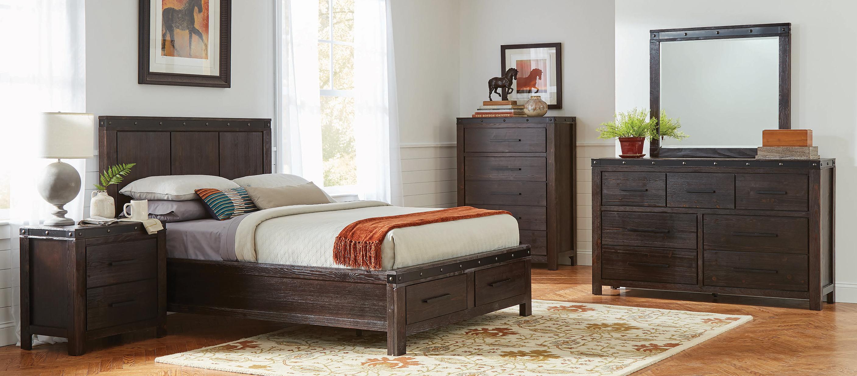 

    
Modern Brown Wood C king bed Barkley by Coaster
