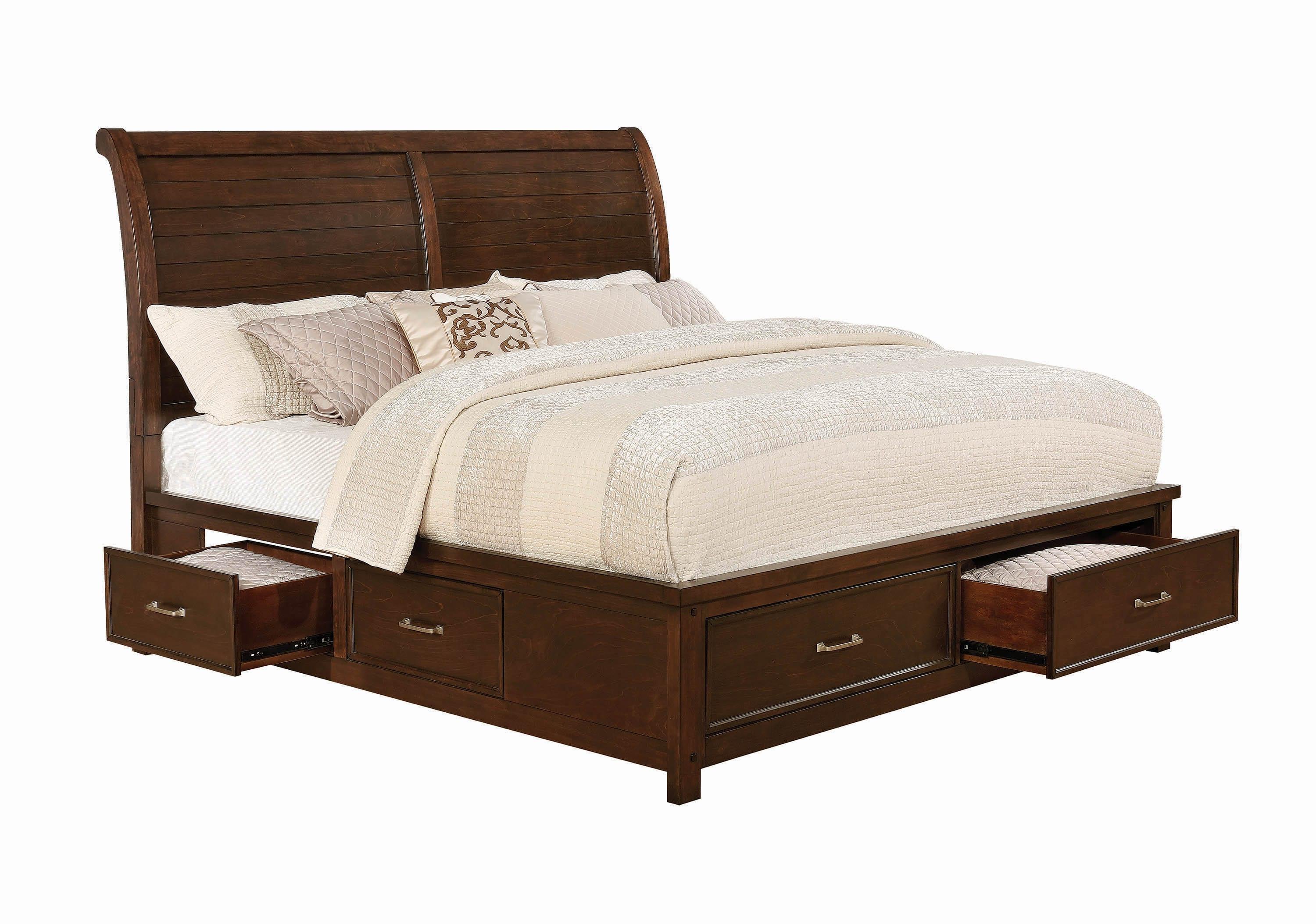 Modern Storage Bed Barstow 206430KW in Brown 
