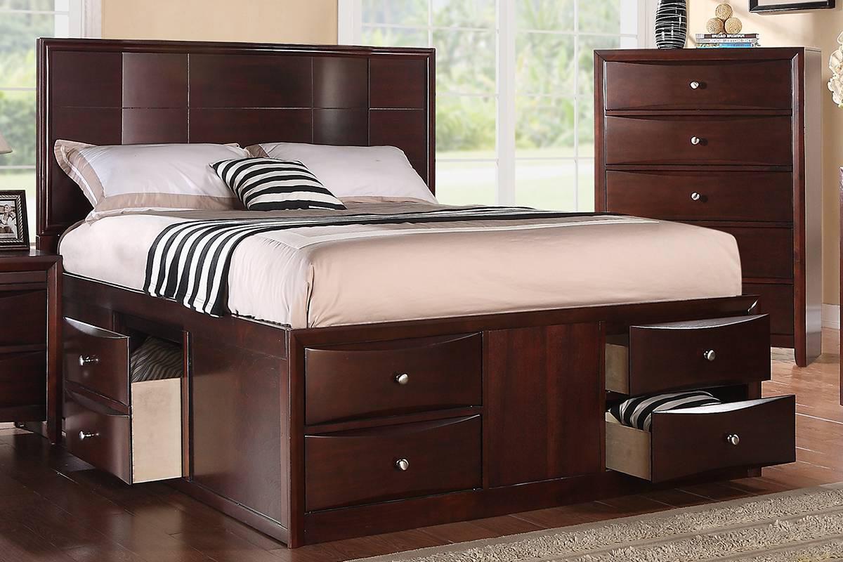 

    
Poundex Furniture F9233 Storage Bed Brown F9233CK
