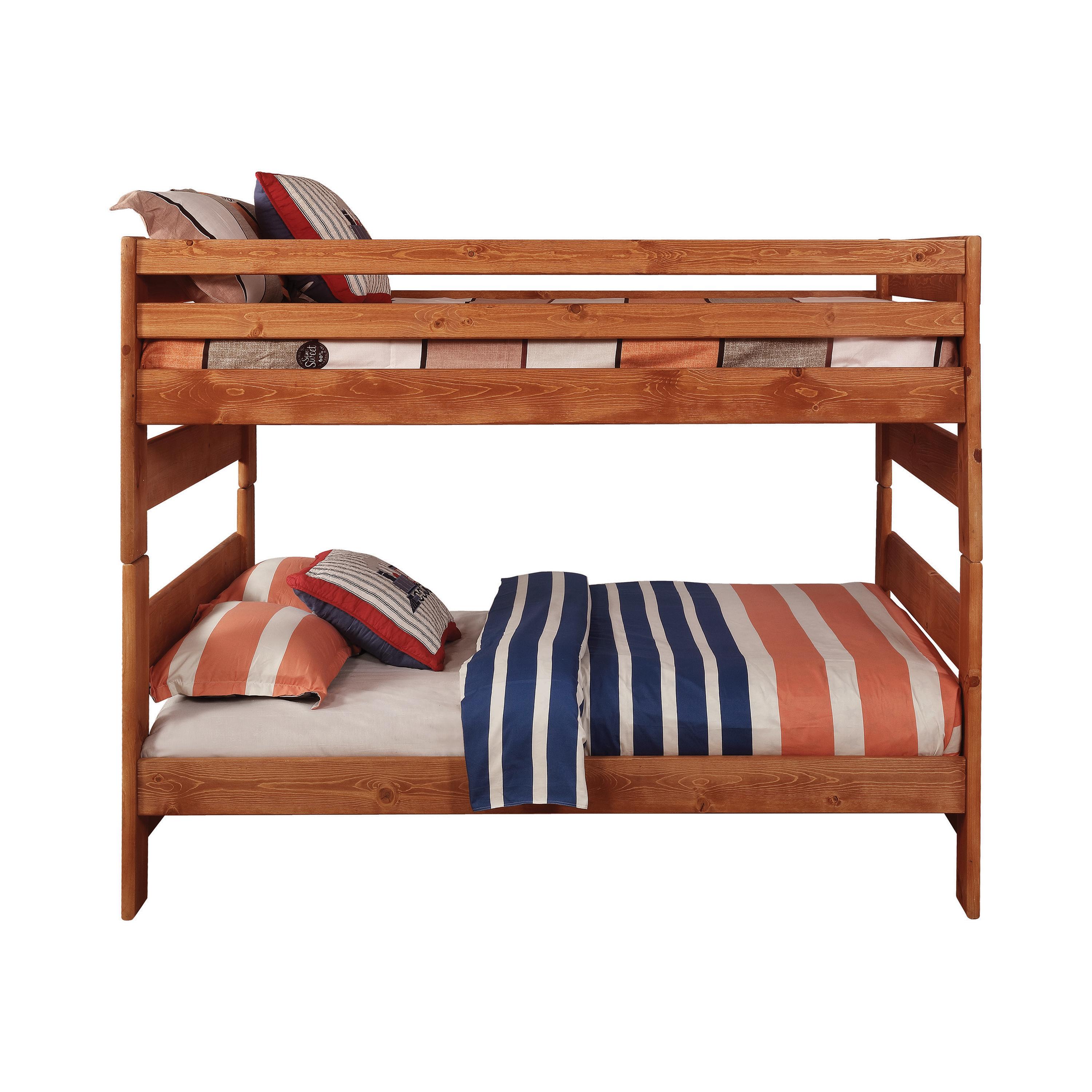 

    
Transitional Amber Solid Ponderosa Pine Full/Full Bunk Bed Coaster 460096 Wrangle Hill
