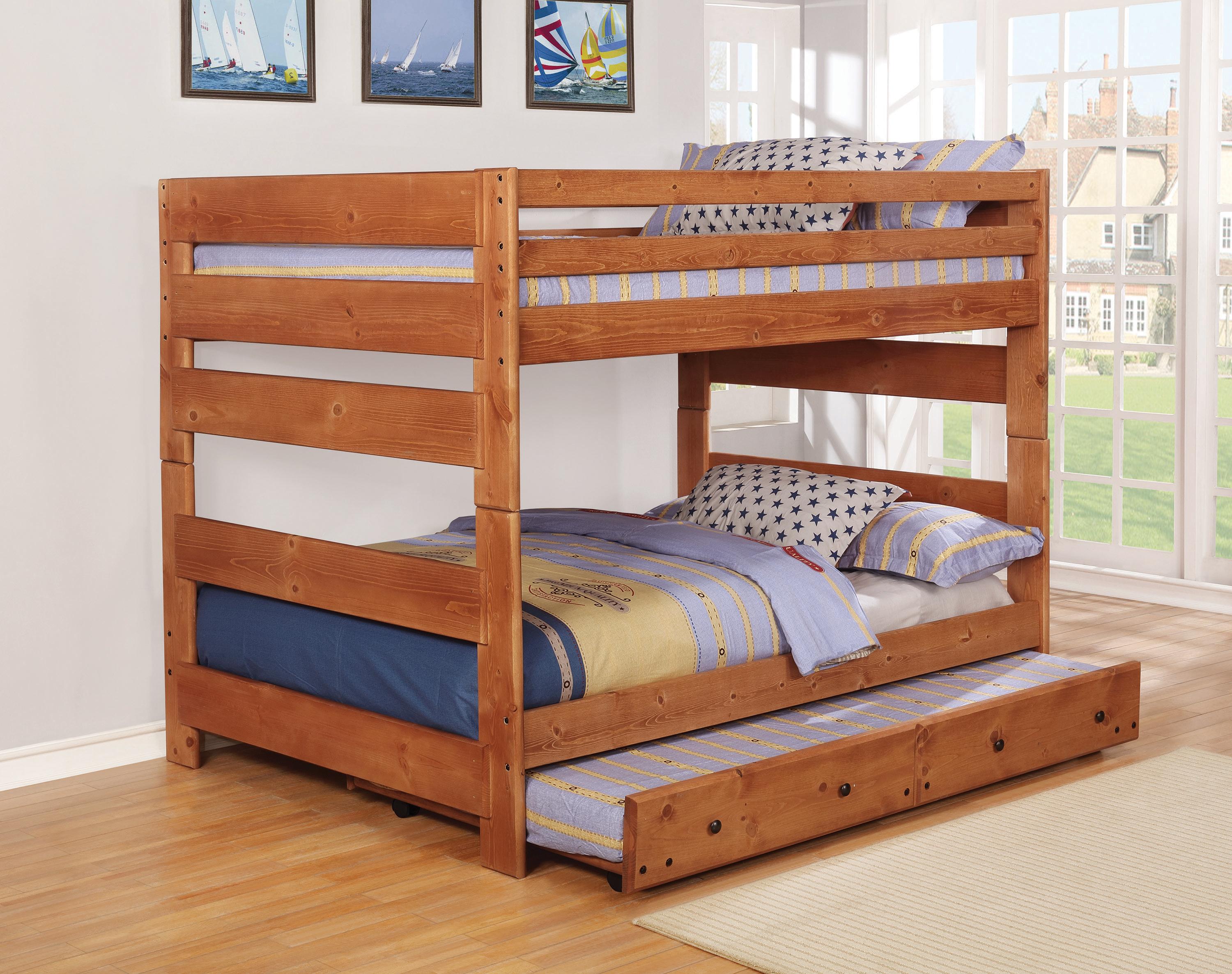 

                    
Buy Transitional Amber Solid Ponderosa Pine Full/Full Bunk Bed Coaster 460096 Wrangle Hill
