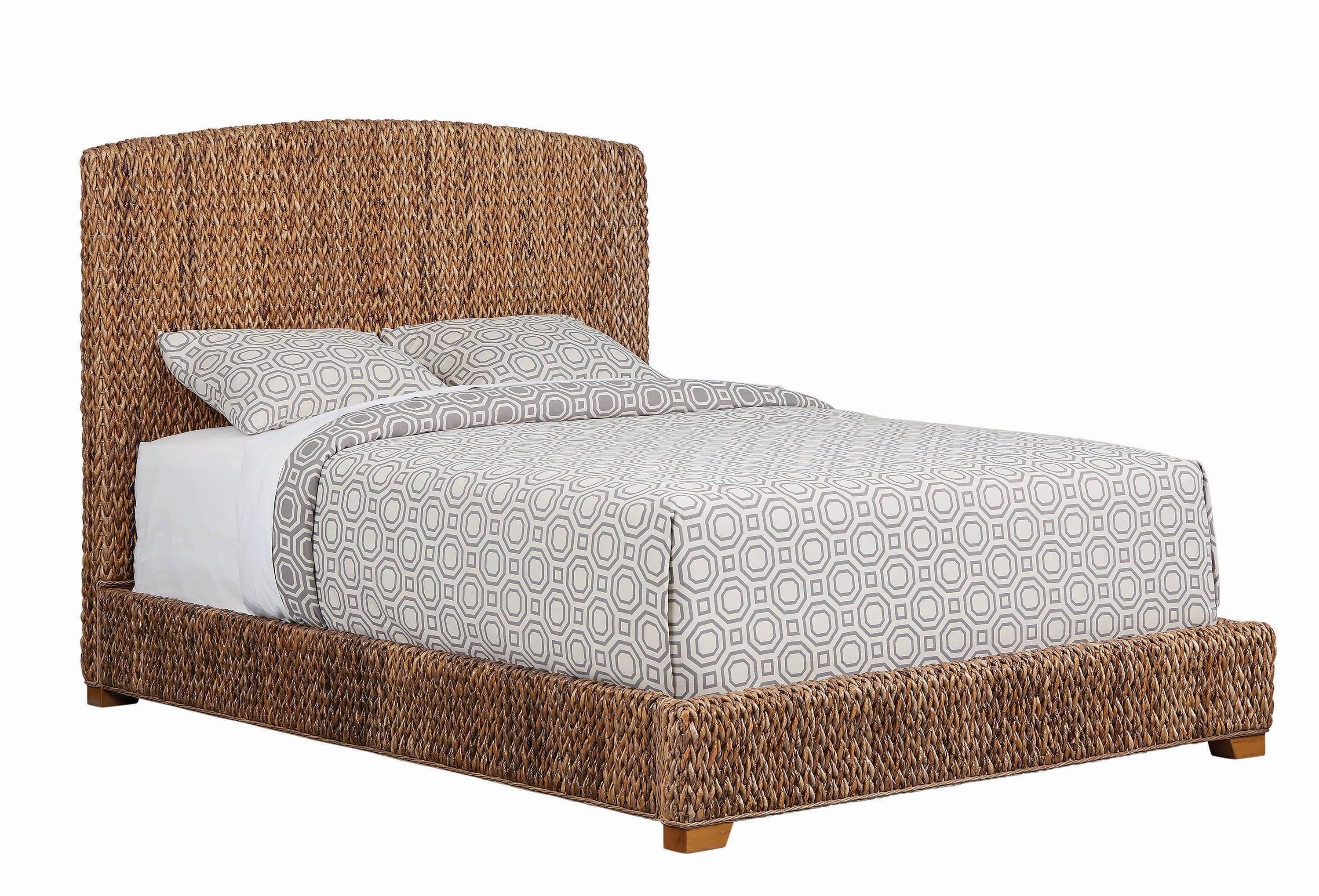 

    
Modern Brown Wood Queen bed Laughton by Coaster
