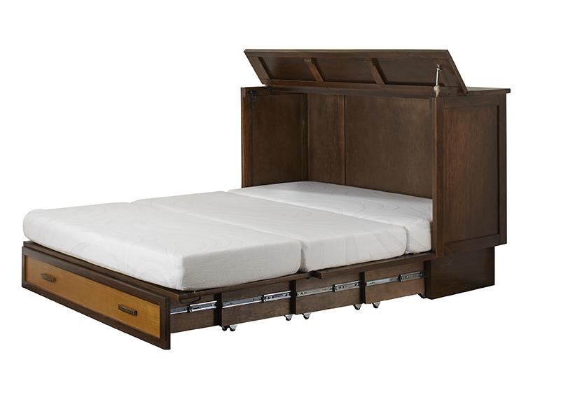 

    
Modern Brown Wood Queen Cabinet Bed FU CHEST Creden-ZzZ Brussels Ash 563-15-CB

