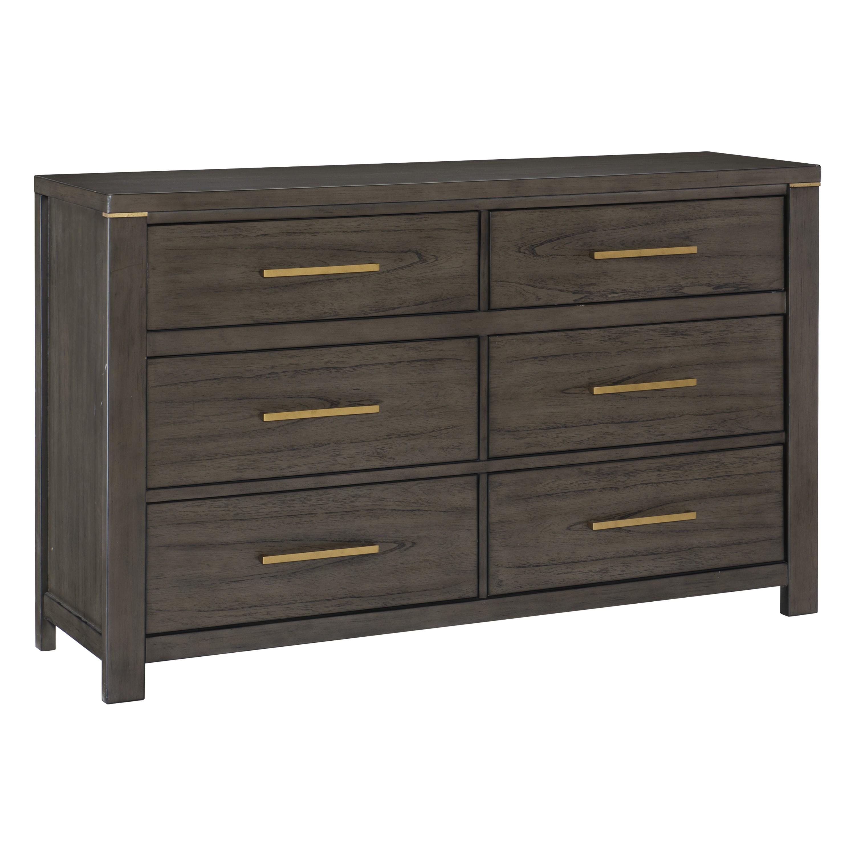 

    
Modern Brownish Gray Wood Dresser w/Mirror Homelegance 1555-5*6 Scarlett
