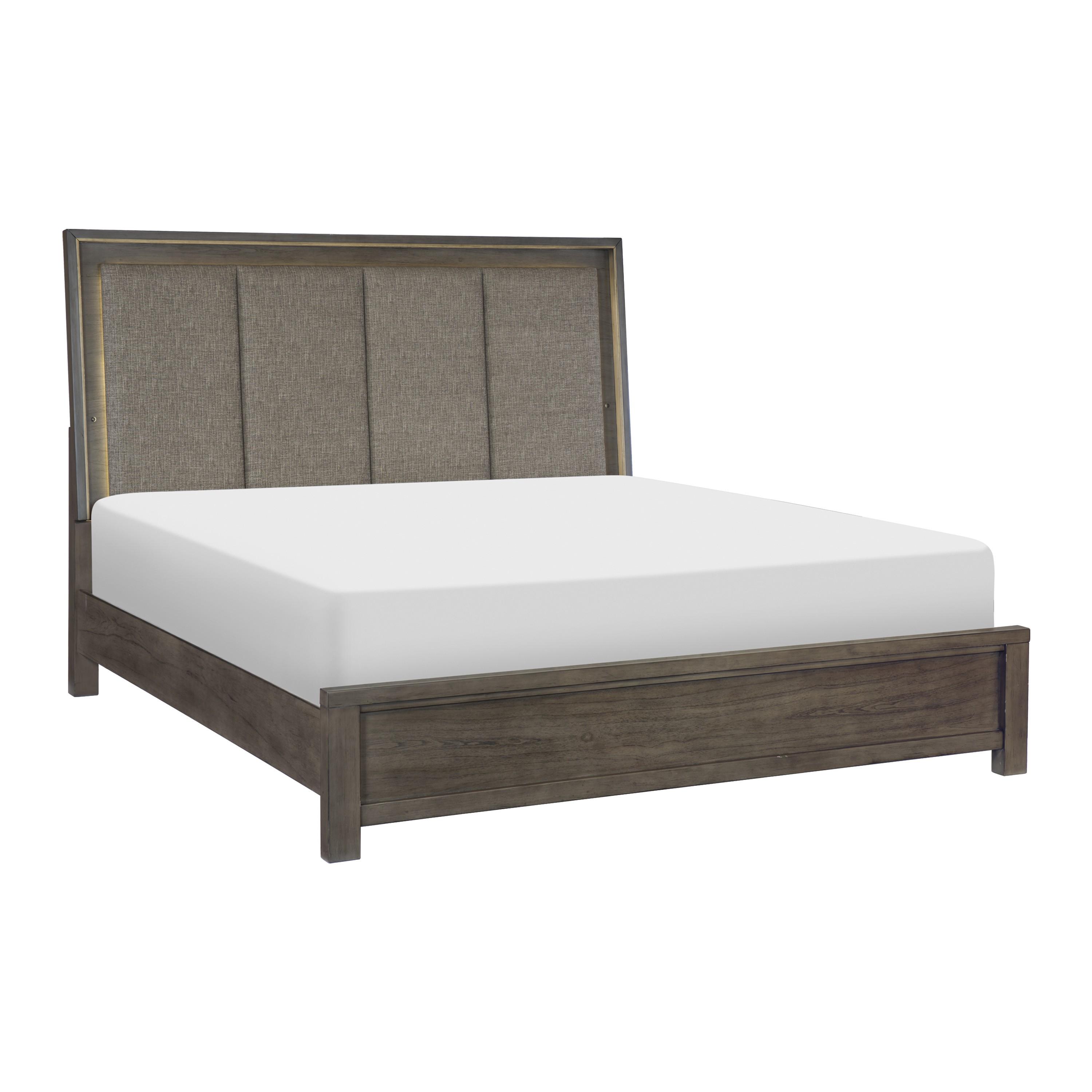 

    
Modern Brownish Gray Wood King Bed Homelegance 1555K-1EK* Scarlett
