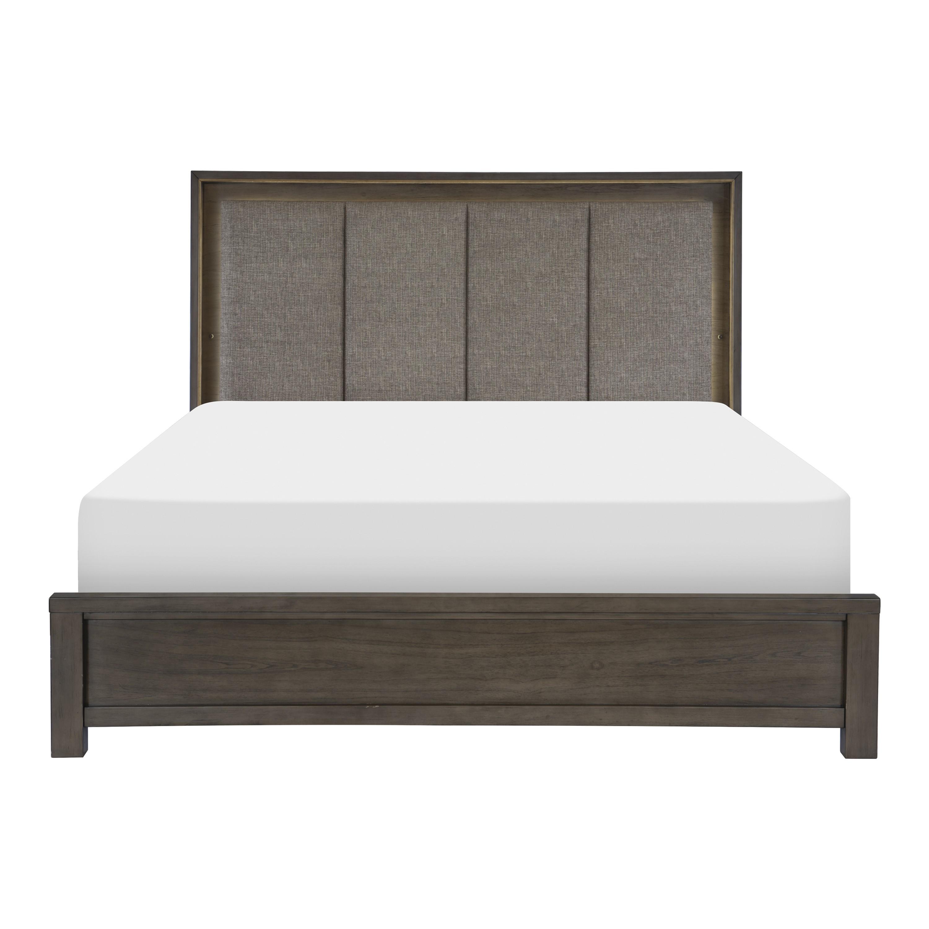 

    
Modern Brownish Gray Wood King Bed Homelegance 1555K-1EK* Scarlett
