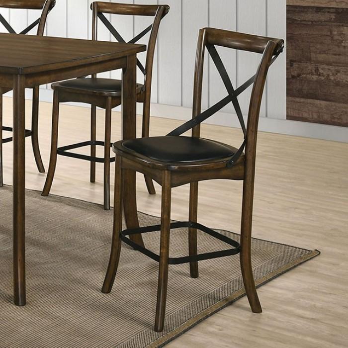 

    
Modern Burnished Oak & Espresso Solid Wood Counter Height Chairs Set 2pcs Furniture of America CM3148PC Buhl
