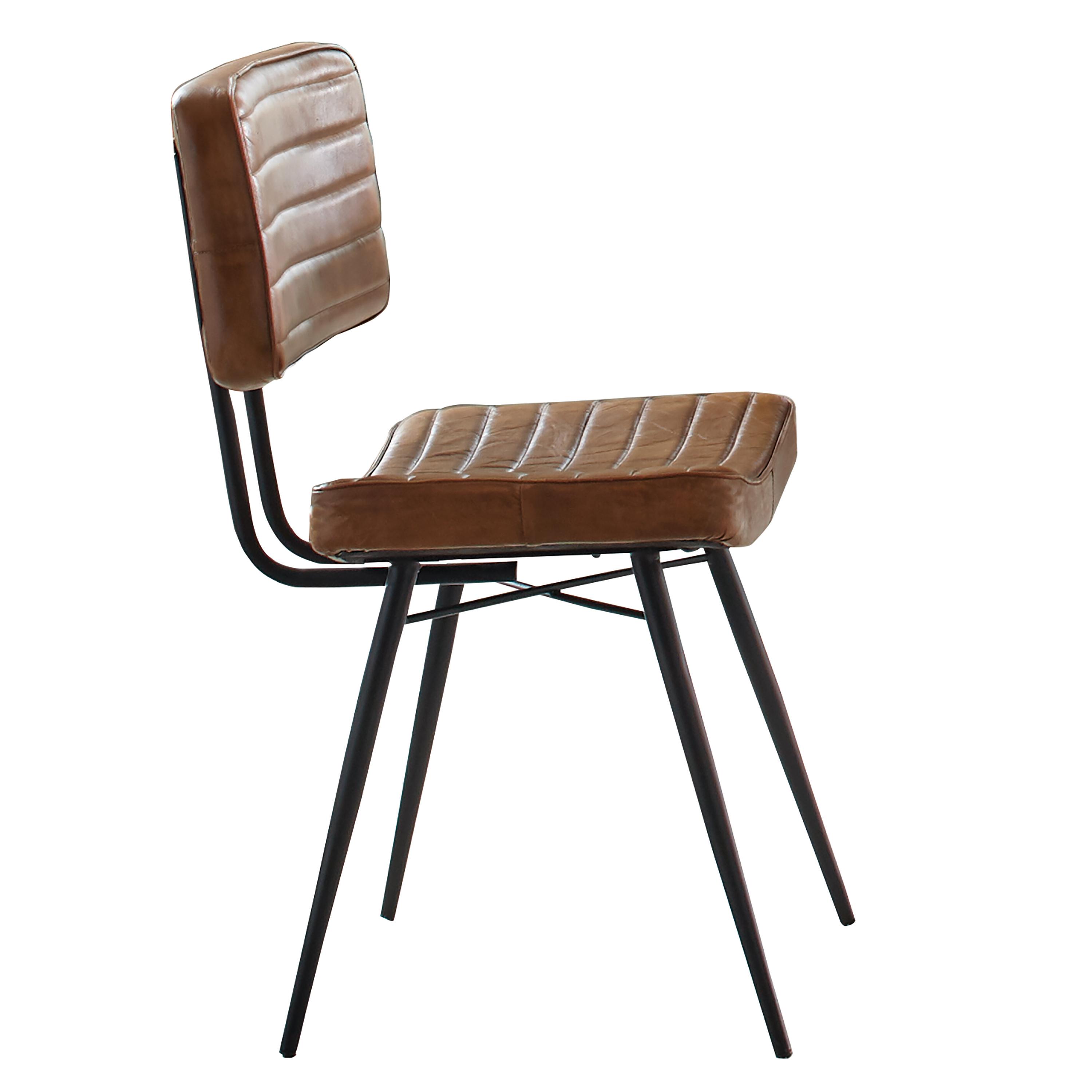 Modern Side Chair Set 110642 Misty 110642 in Gunmetal Leather