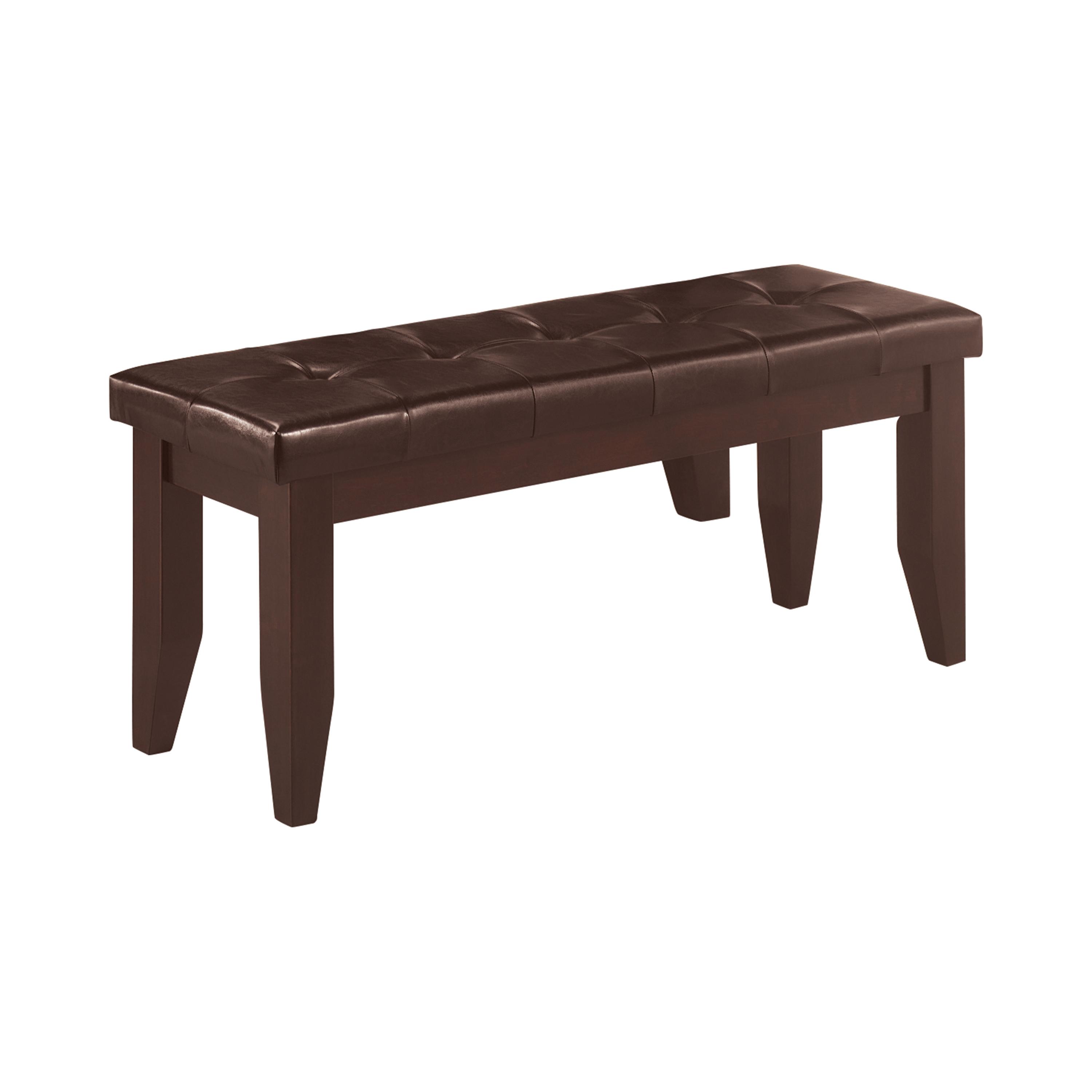 Modern Dining Bench 102723 Dalila 102723 in Cappuccino Leatherette