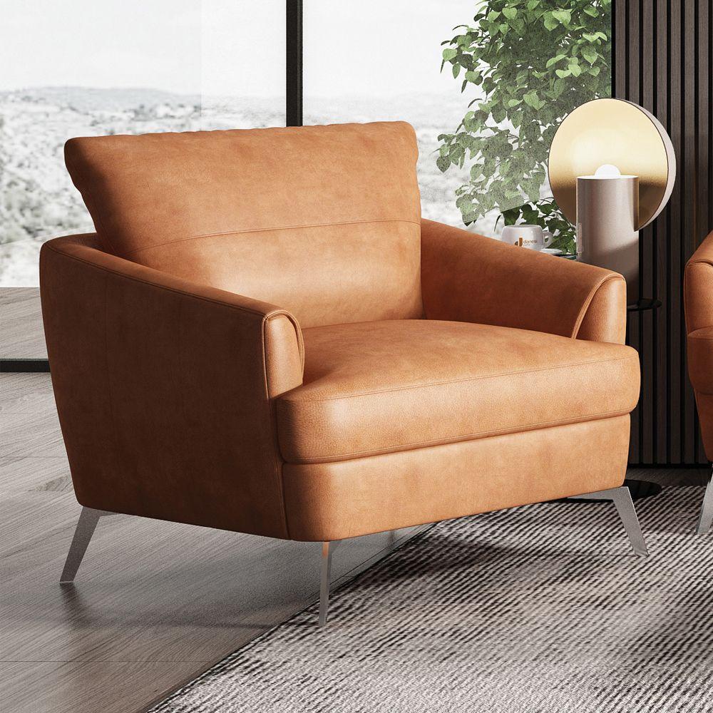 Modern Oversized Chair Safi LV00218 LV00218 in Cappuccino Leather