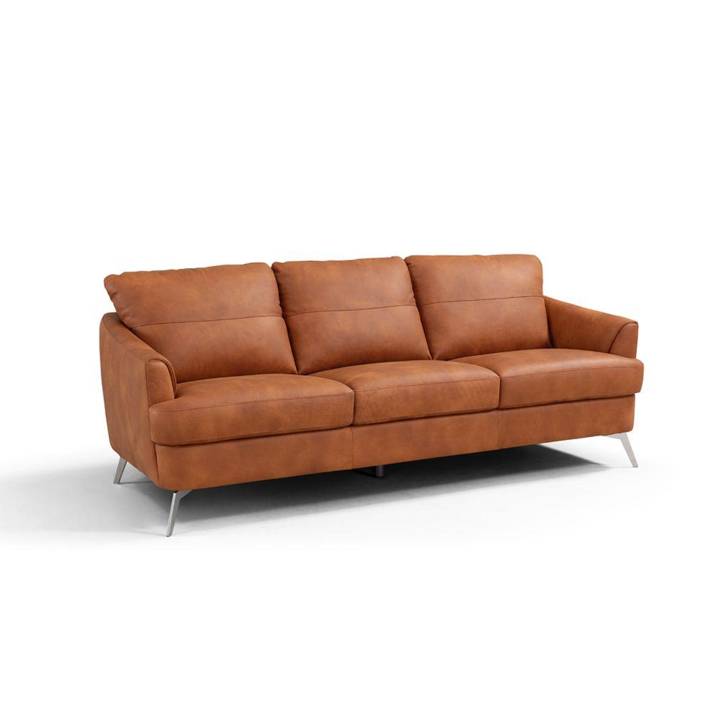 Modern Sofa and Loveseat Set Safi LV00216 LV00217 LV00216-2PC in Cappuccino Leather