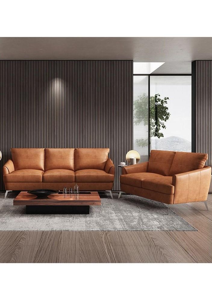 

    
Modern Cappuccino Leather Sofa Set 2 pcs  Acme Safi LV00216

