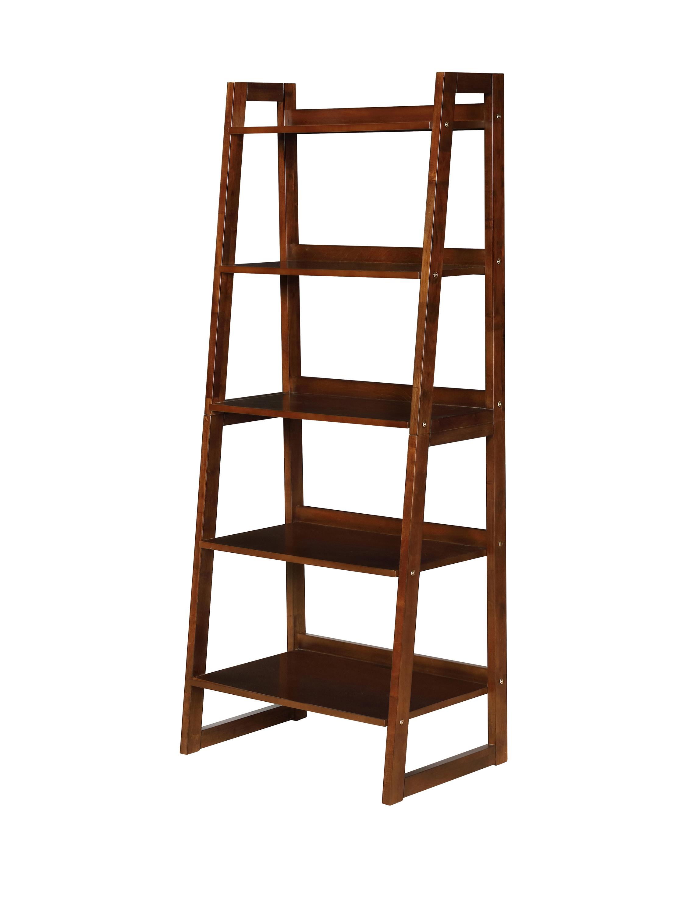 

    
Modern Cappuccino Rubberwood Ladder Bookcase Coaster 805723 Trudie
