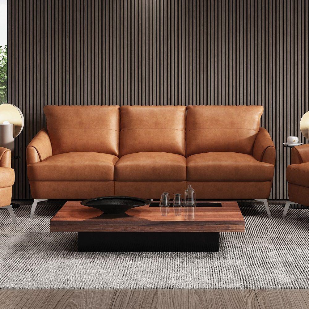 

    
Modern Cappuccino Leather Sofa set 3 pcs Acme Safi LV00216
