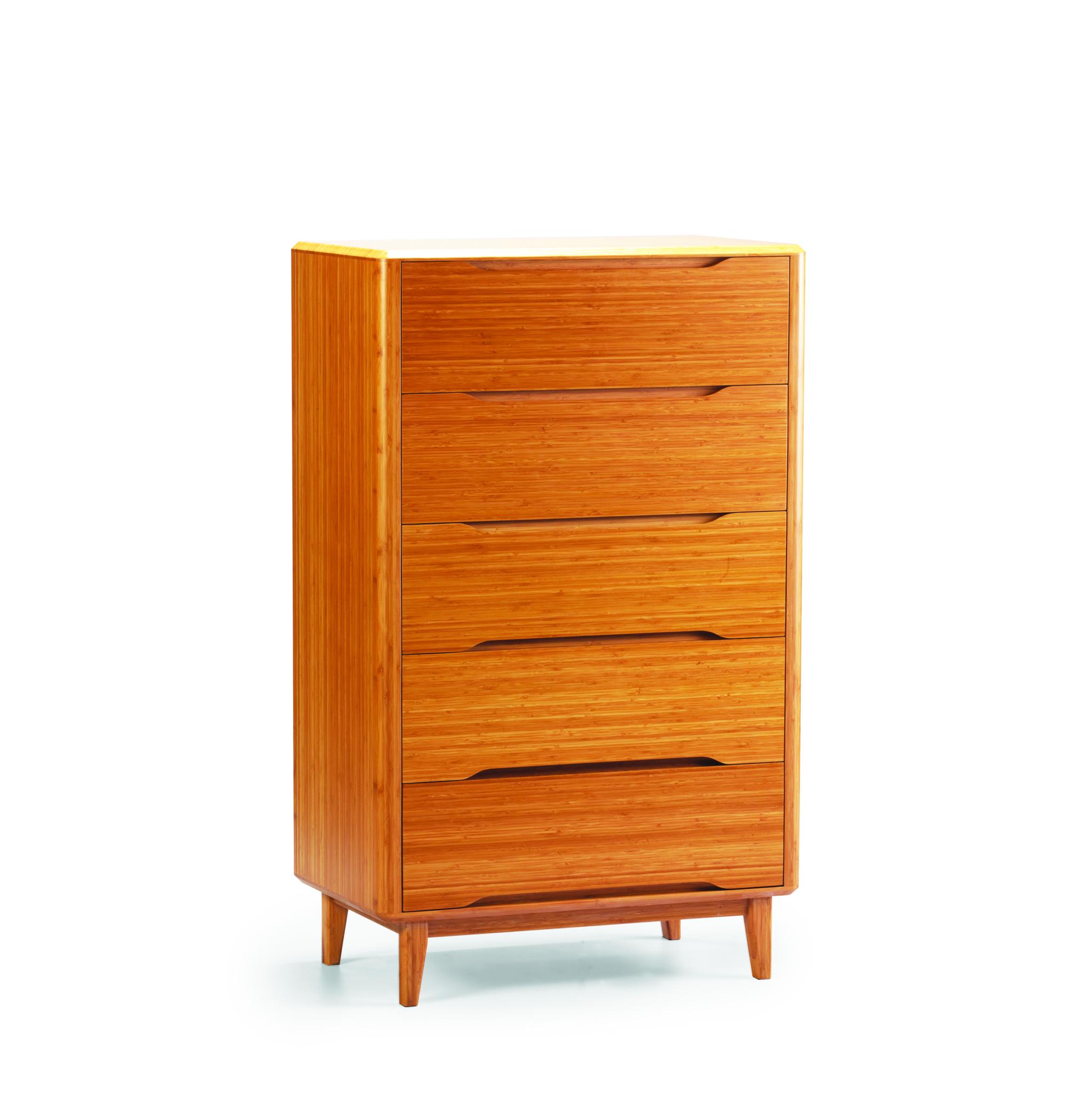 

    
Caramelized Bamboo 5 Drawer Chest Modern Currant by Greenington
