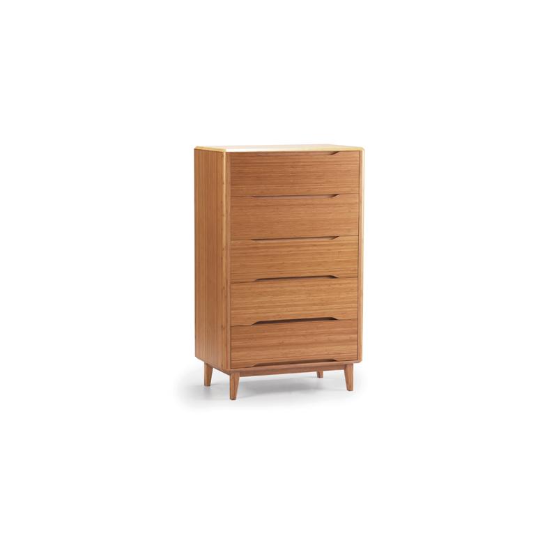 

    
Caramelized Bamboo 5 Drawer Chest Modern Currant by Greenington
