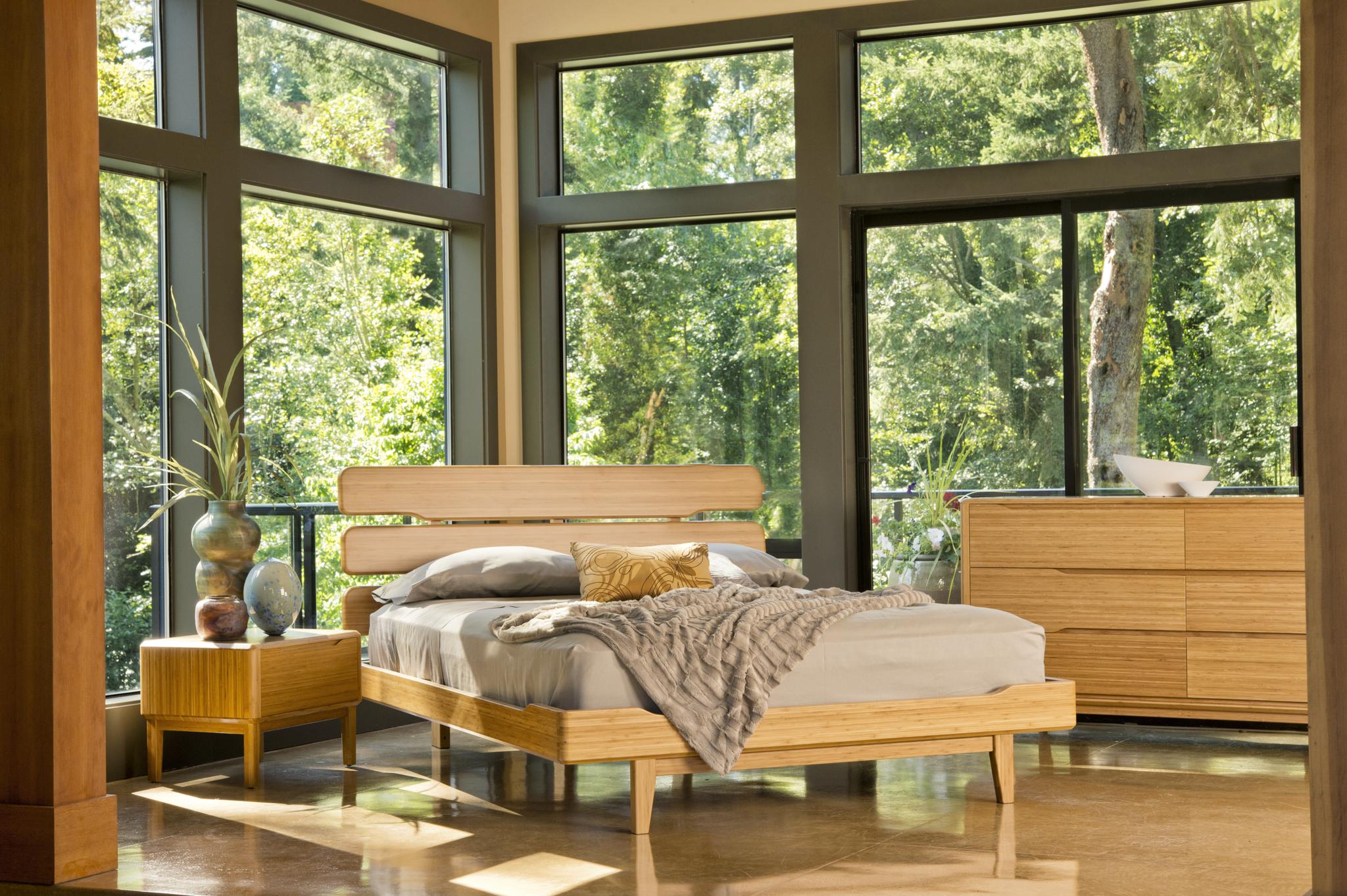 

    
Bamboo Cal King Bedroom Set 3Pcs Caramelized Modern Currant by Greenington
