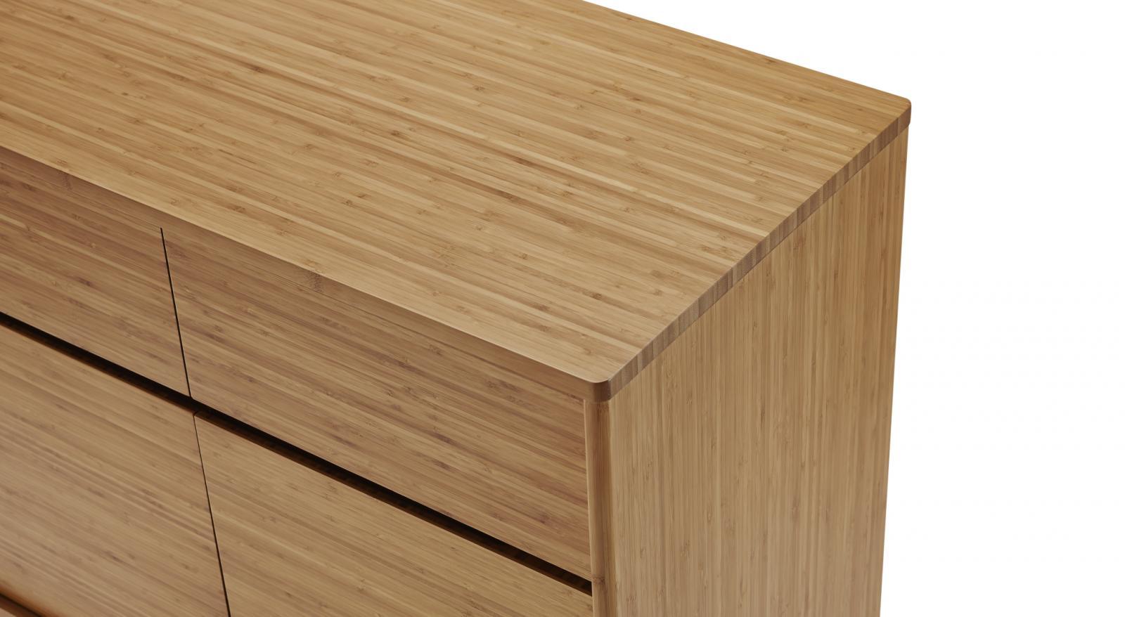 

    
 Order  Bamboo Dining Table Set 6P w/Sideboard Caramelized Modern Laurel by Greenington
